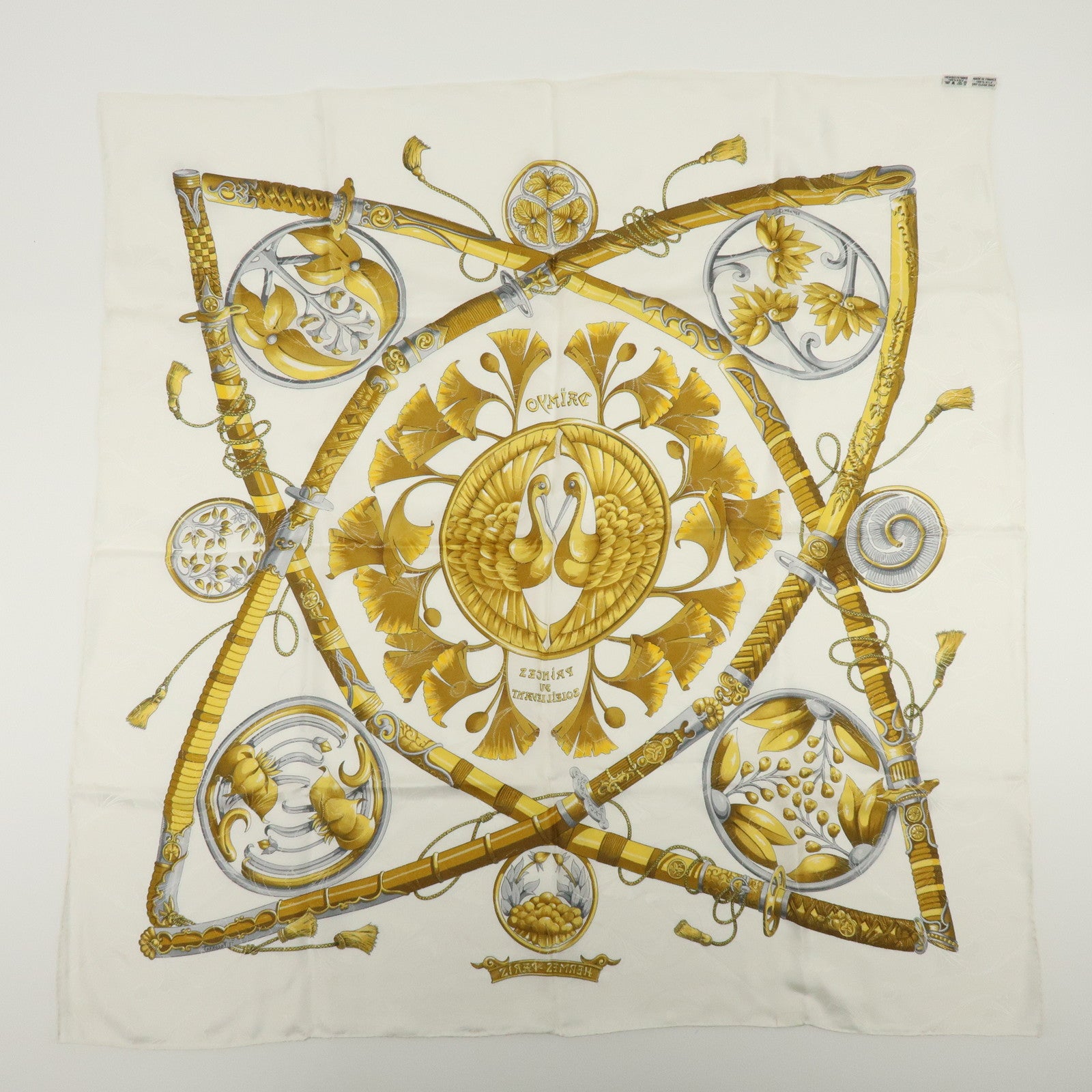 HERMES Carre 90 Silk 100% Scarf DAIMYO PRINCES DU SOLEIL LEVANT