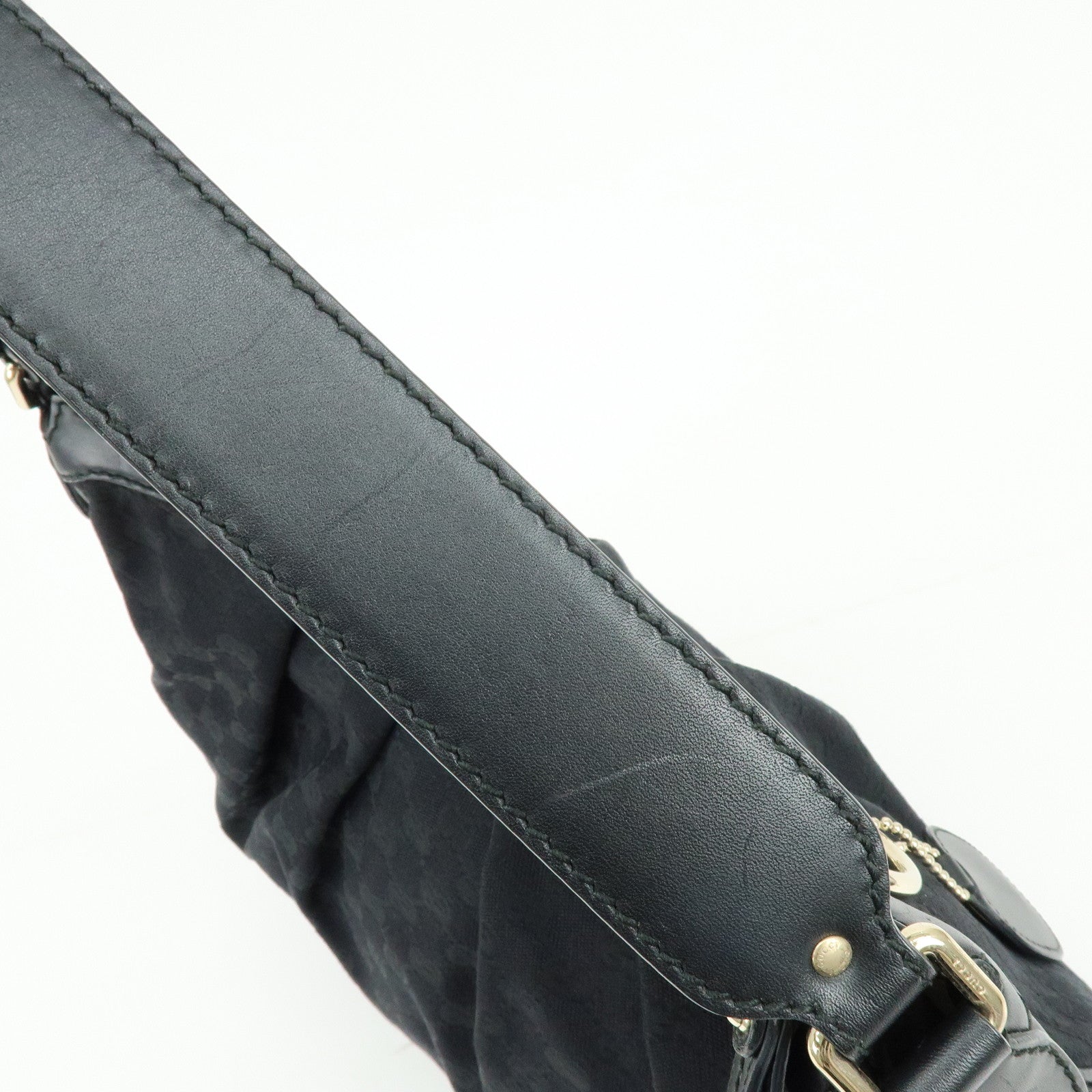 GUCCI Sukey GG Canvas Leather Shoulder Bag Black 232955