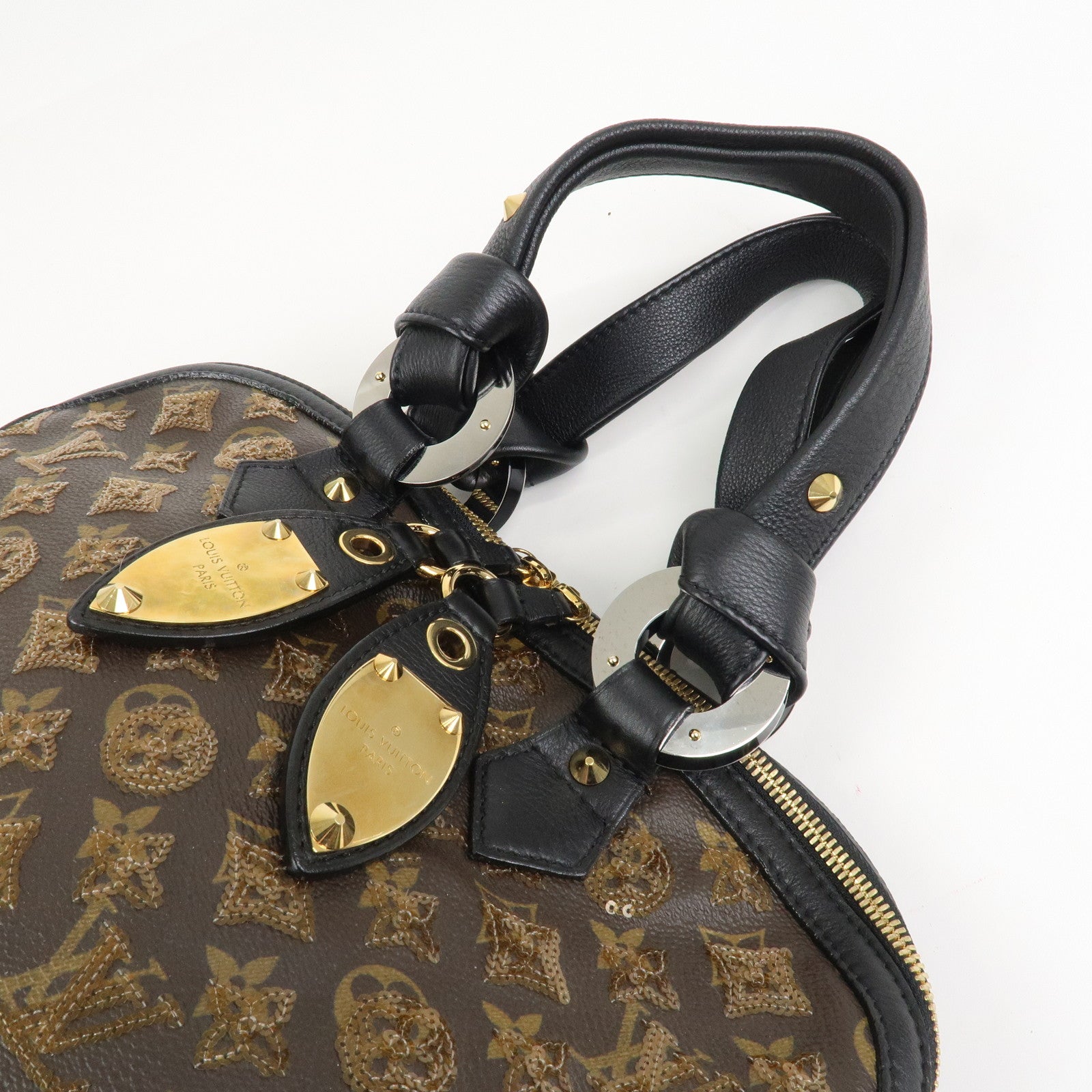 Louis Vuitton Monogram Eclipse Alma Hand Bag Ambre Brown M40245