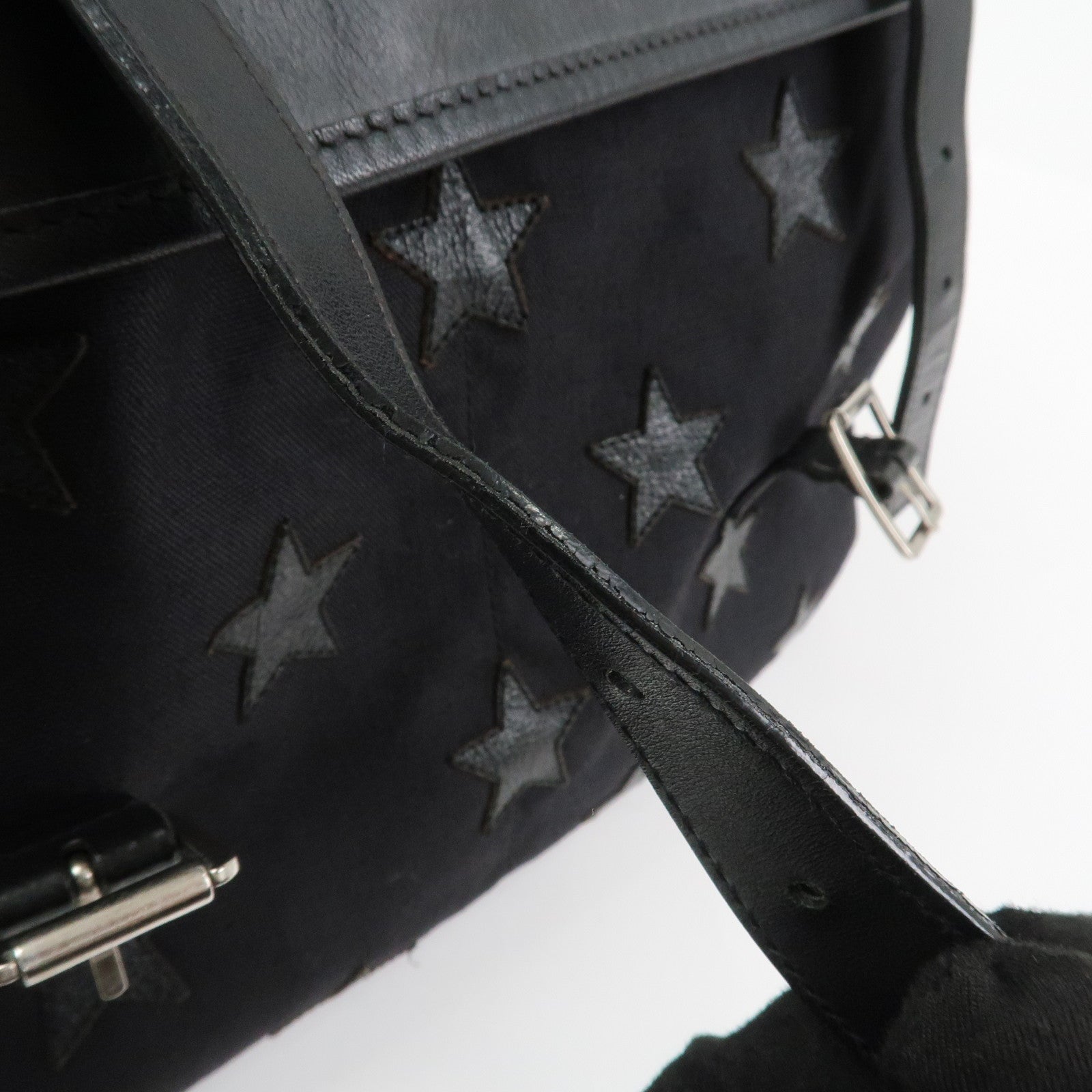 SAINT LAURENT PARIS Canvas Leather Crossbody Shoulder Bag Star