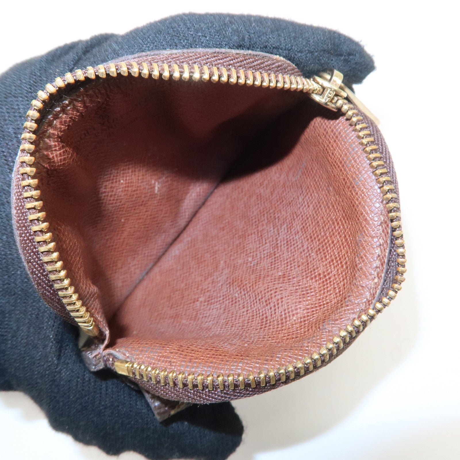 Louis Vuitton Monogram Porte Monnaie Shilling Coin Case M60025 Used