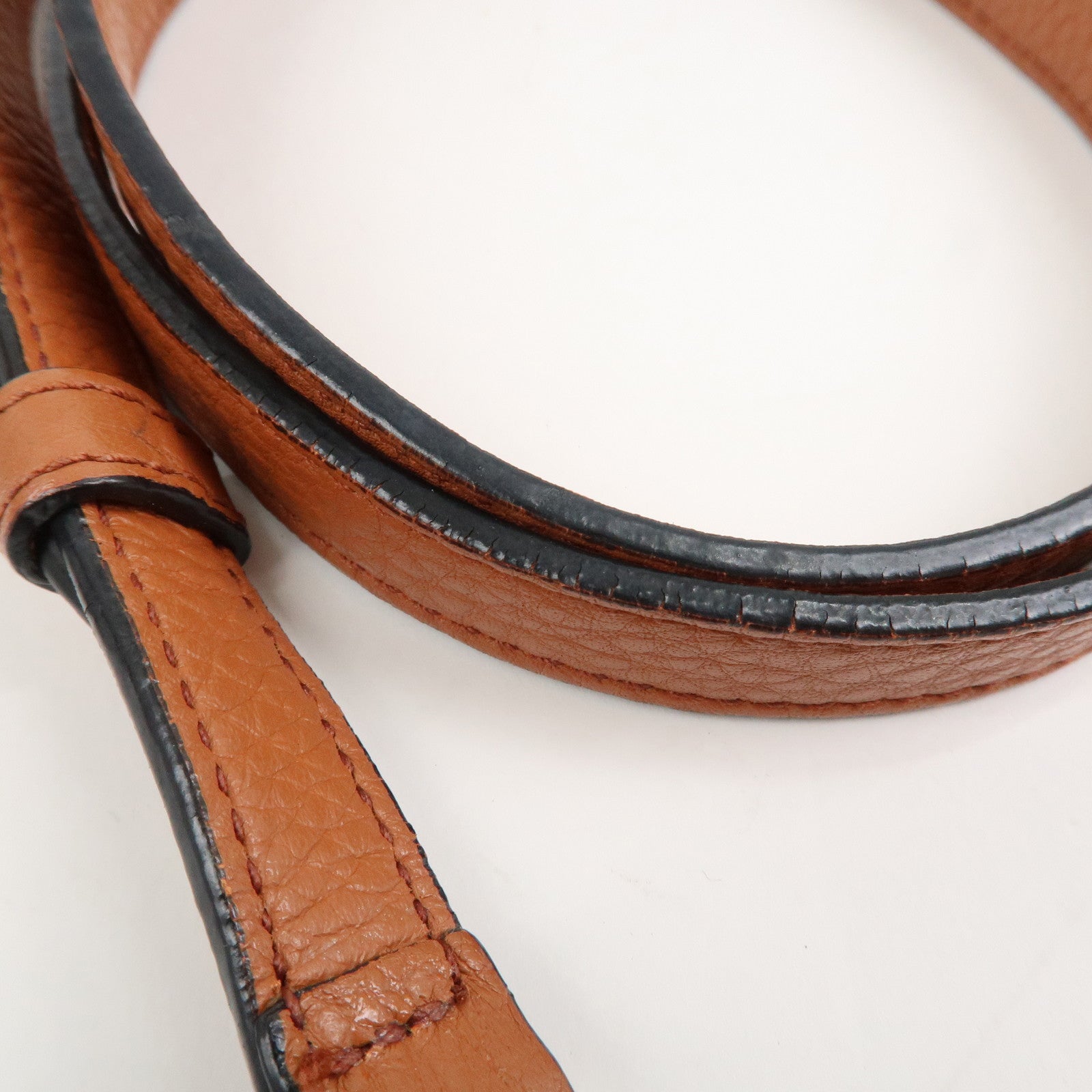 PRADA Logo Leather 2Way Bag Hand Bag Shoulder Bag Brown 1BA205