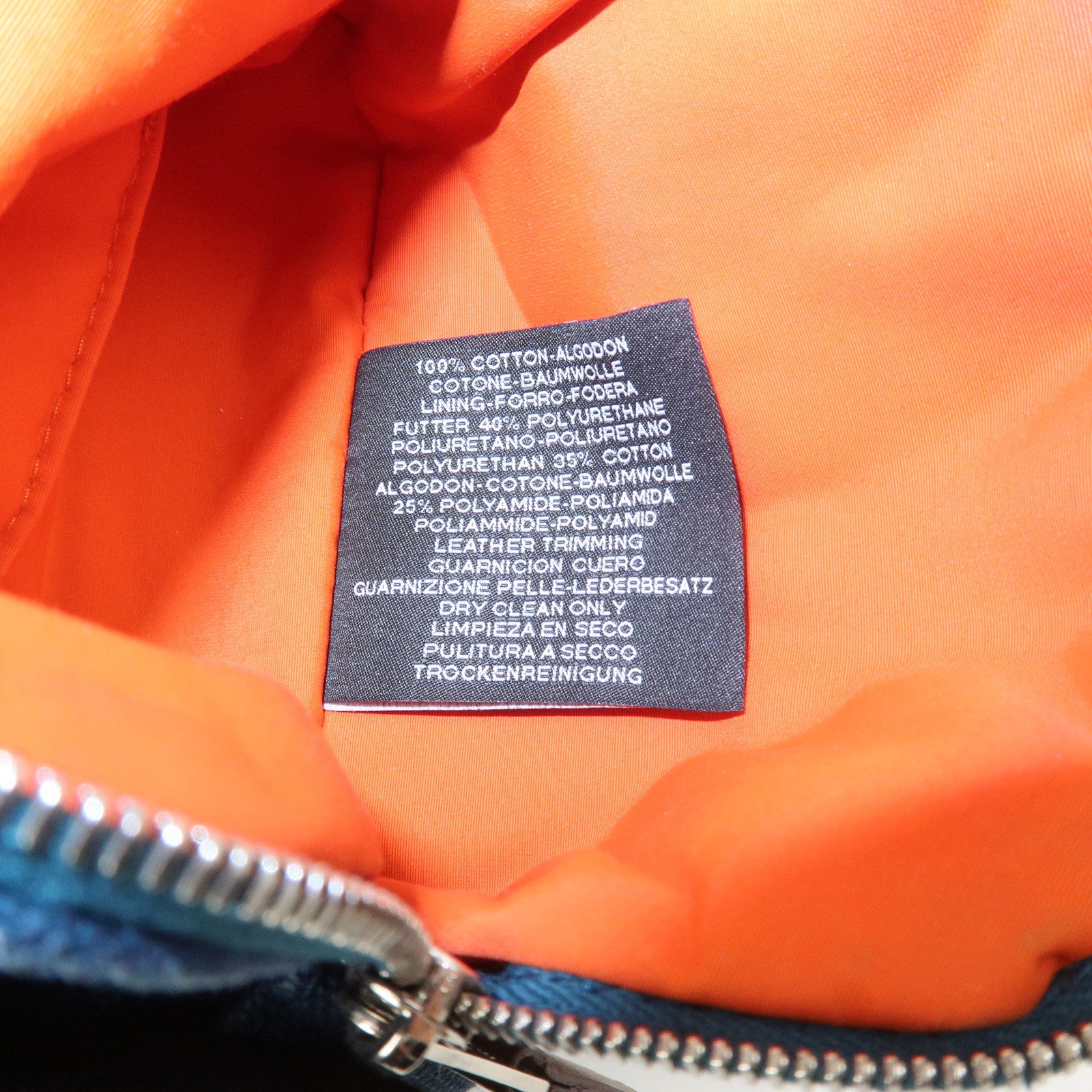 HERMES Canvas Leather Bolide Mini Mini 16 Pouch Cosmetic Pouch Navy