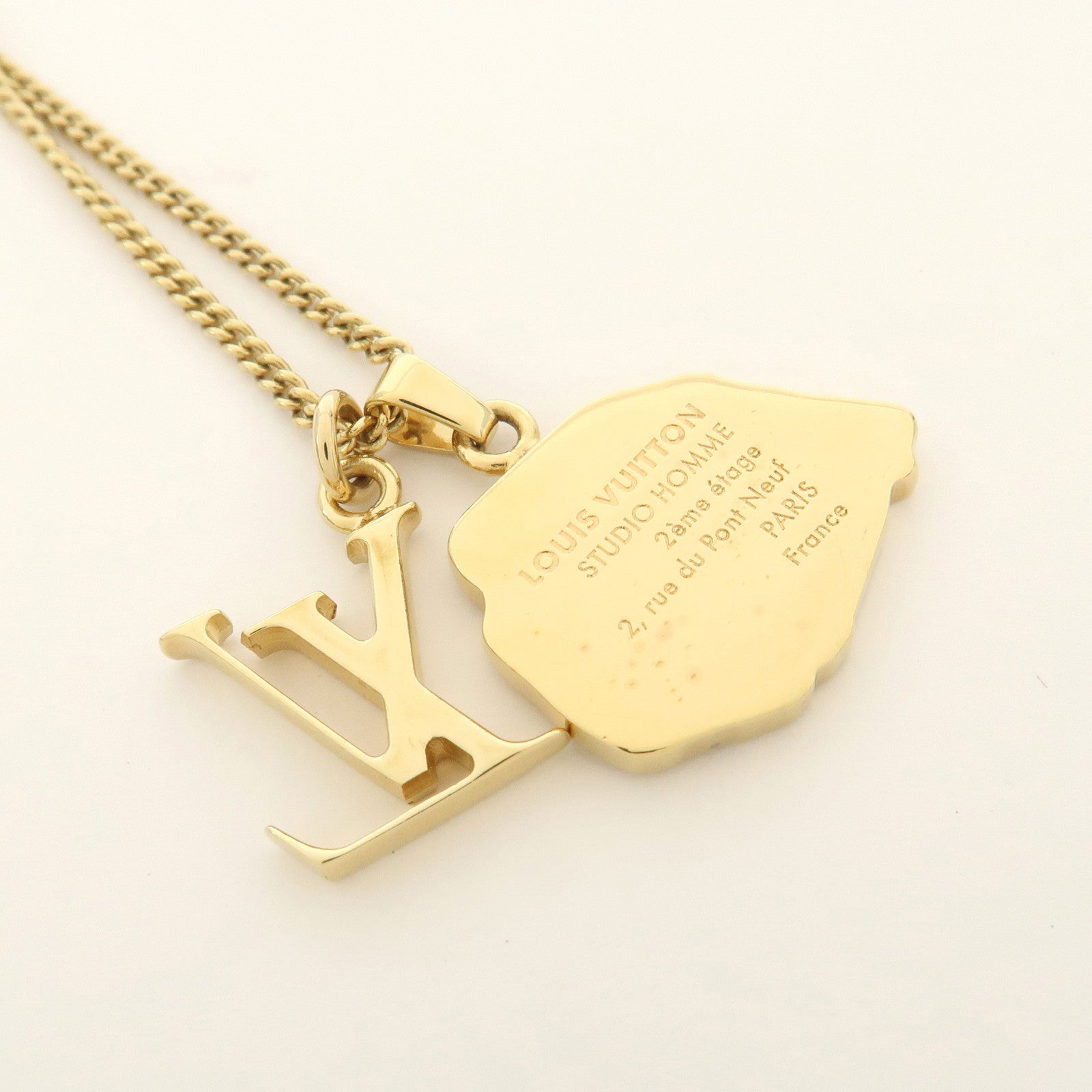 Louis Vuitton Metal Collier Map LV Initial City Necklace M68261