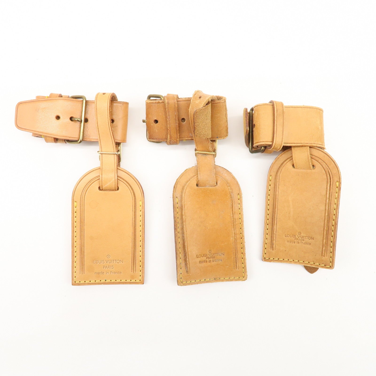 Louis Vuitton Set of 15 Nume Leather Name Tag & Poignet Natural Used