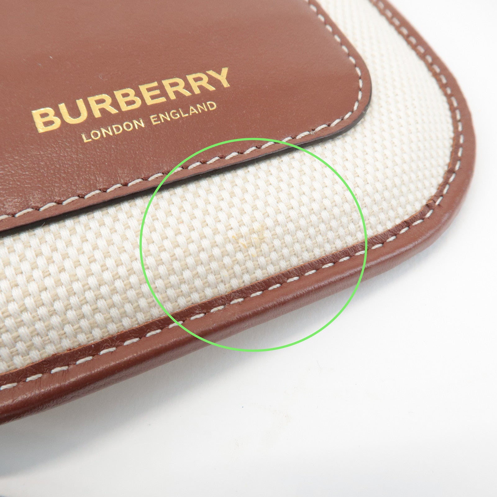 BURBERRY ANNE Phone CB Canvas Leather Smart Phone Shoulder Bag