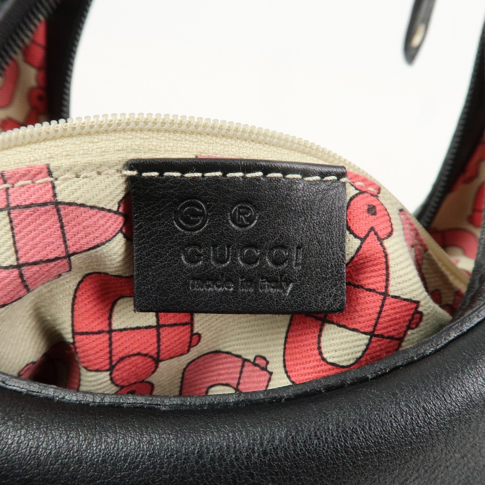 GUCCI Hysteria PVC Canvas Leather Shoulder Bag Black 262903