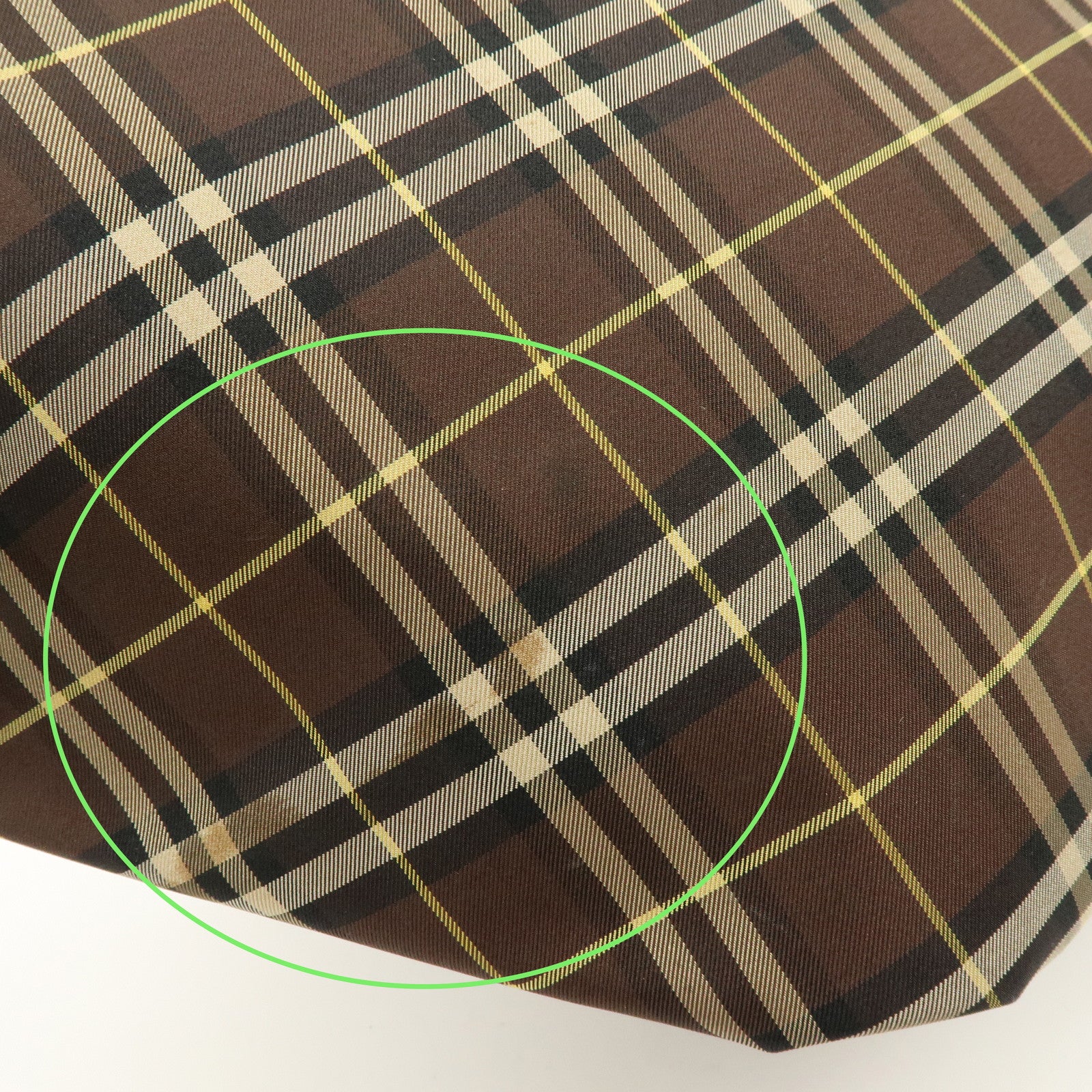 BURBERRY Blue Label Canvas Leather Plaid Tote Bag Hand Bag Brown