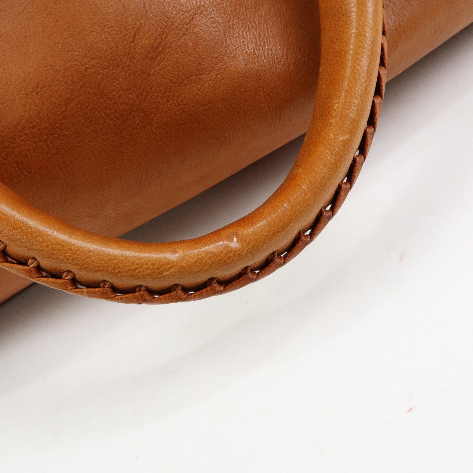 Christian Dior Leather Hand Bag Boston Bag Doctor's Bag Brown