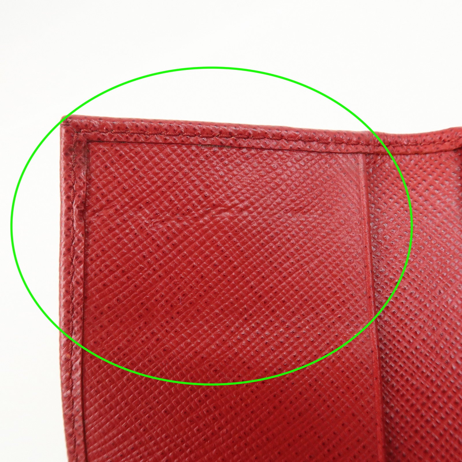 PRADA Logo Saffiano Leather Key Case Key Holder Red 11BG222