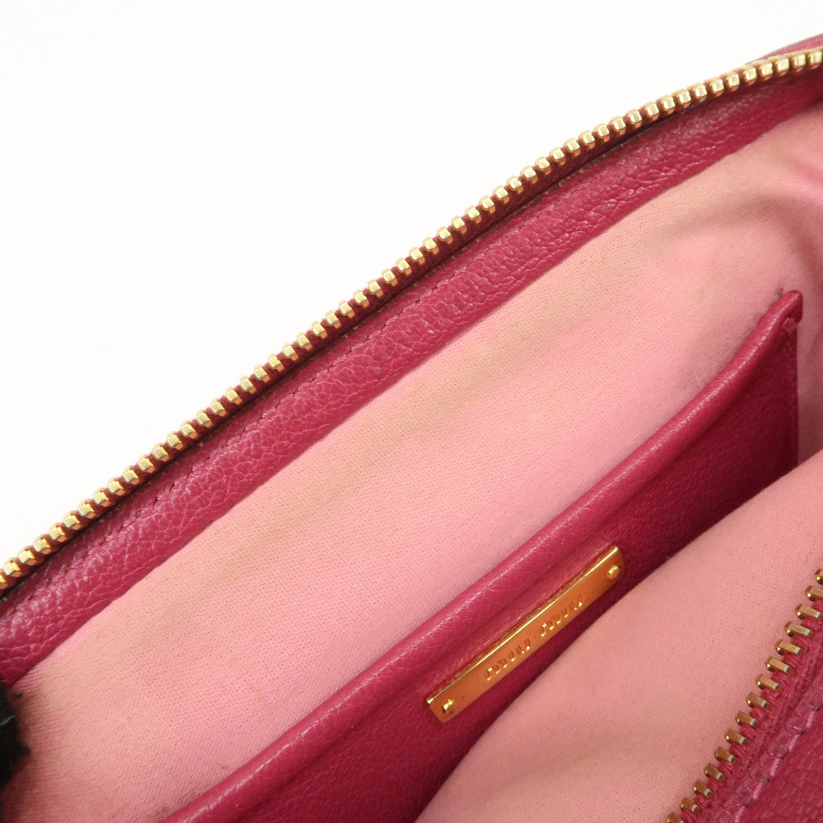 MIU MIU MADRAS BICOLORE Leather Shoulder Bag Crossbody Bag Pink Used