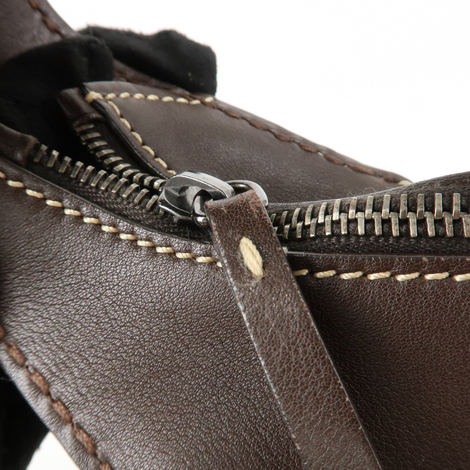 TOD'S Leather Shoulder Bag Hand Bag Brown Used