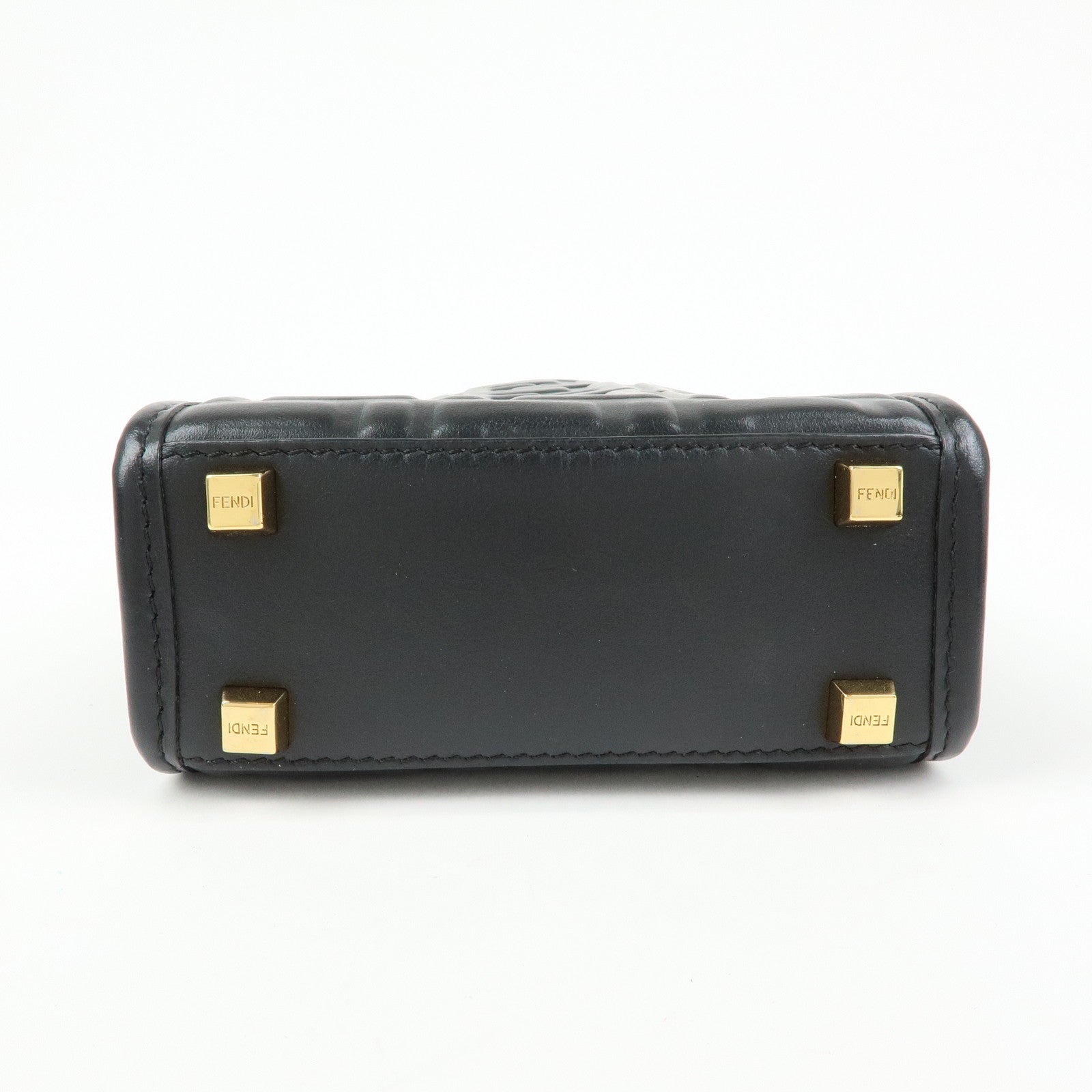 FENDI FF Sunshine Shopper Small 2Way Bag Shoulder Bag Black 8BS051