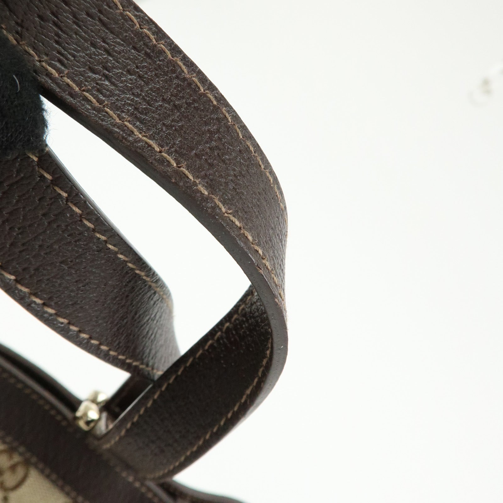 GUCCI GG Canvas Leather Tote Bag Shoulder Bag Beige Brown 170004