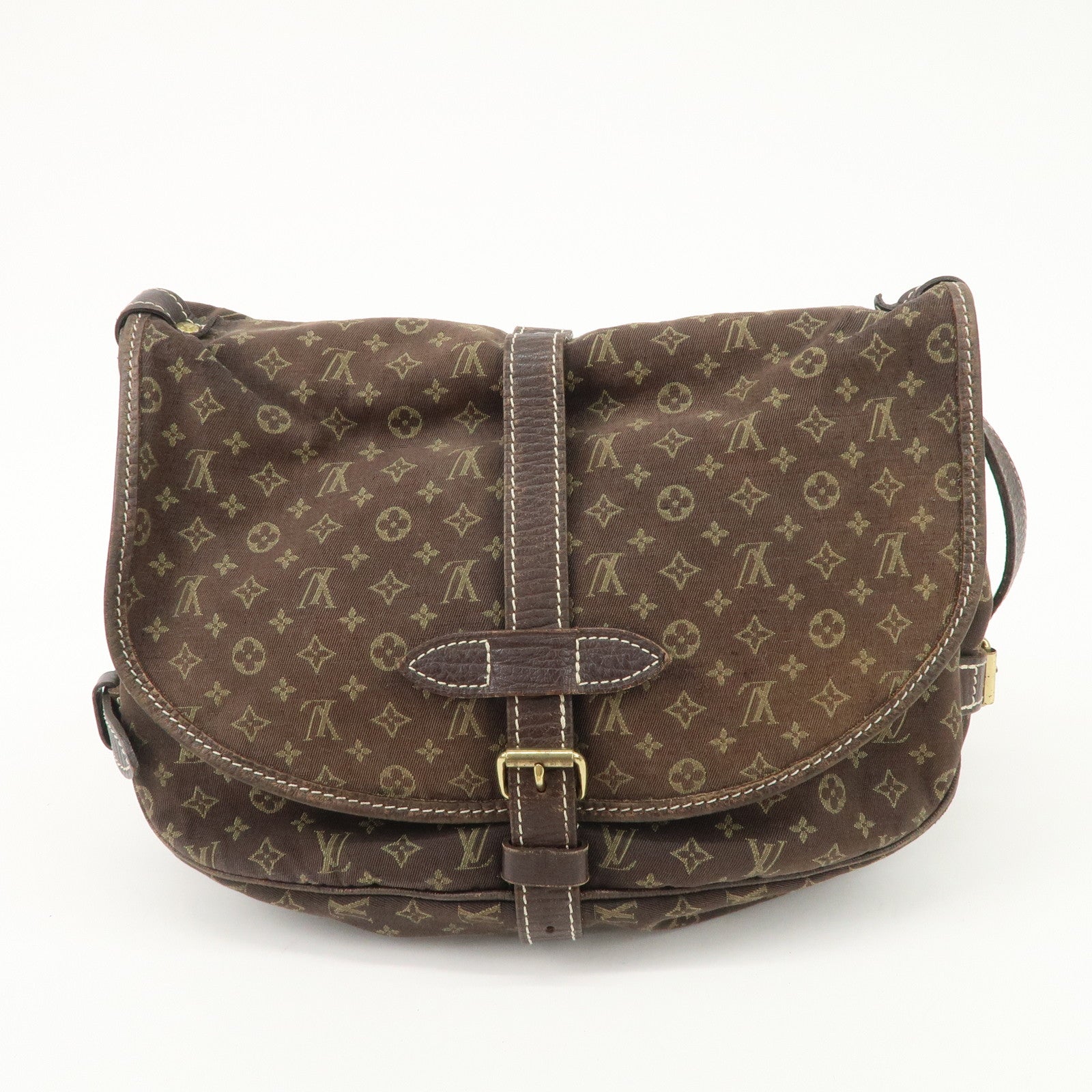 Louis Vuitton Monogram Mini Saumur 30 Hand Bag Brown Canvas M95227 Used