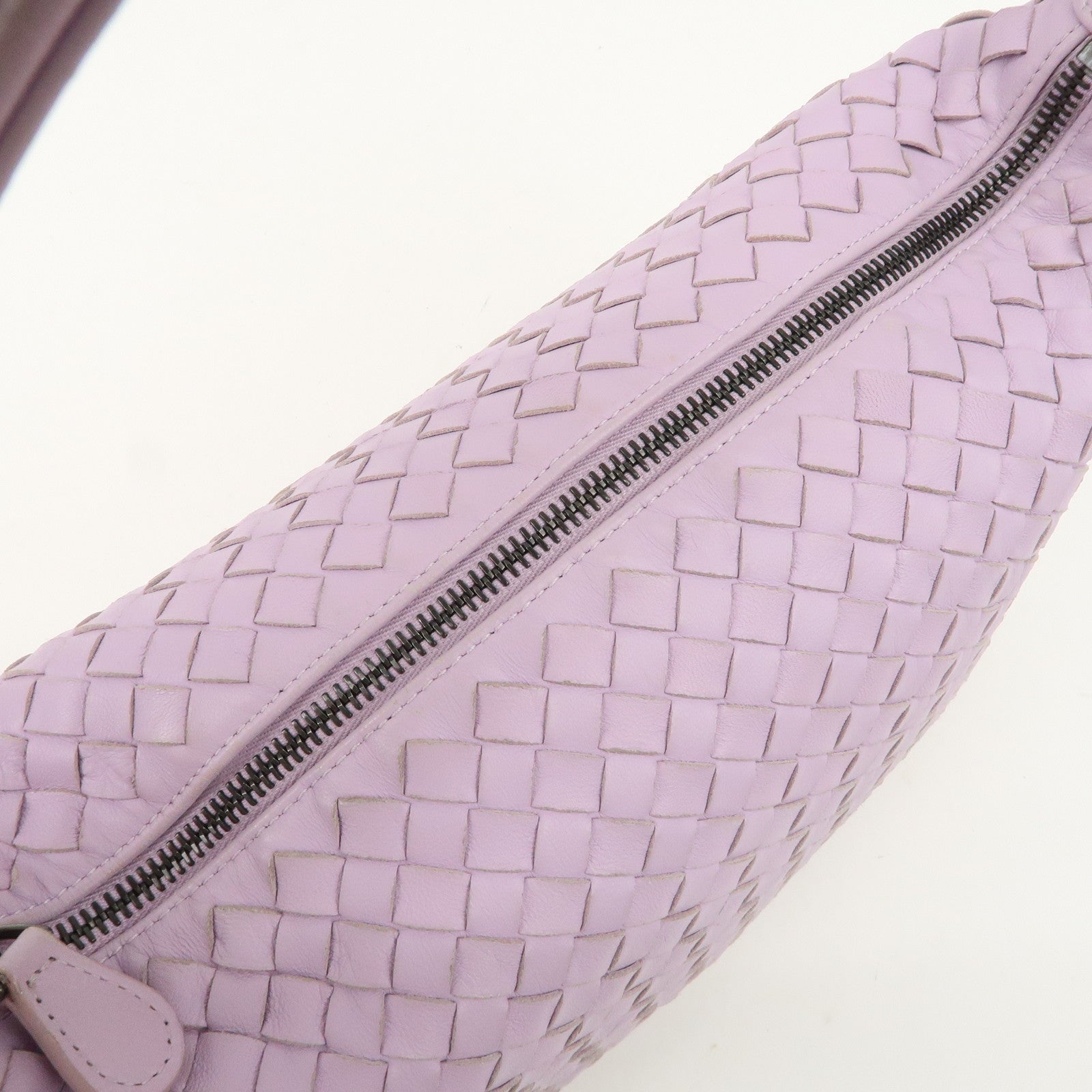 BOTTEGA VENETA Intrecciato Leather Shoulder Bag Hand Bag Purple Used