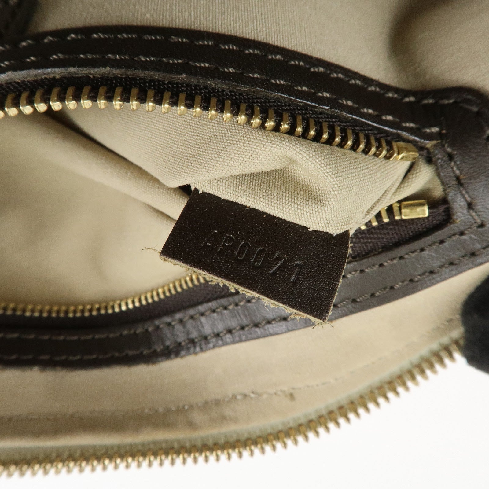 Louis Vuitton Monogram Mini Leather Canvas Hand Bag Khaki M92205 Used