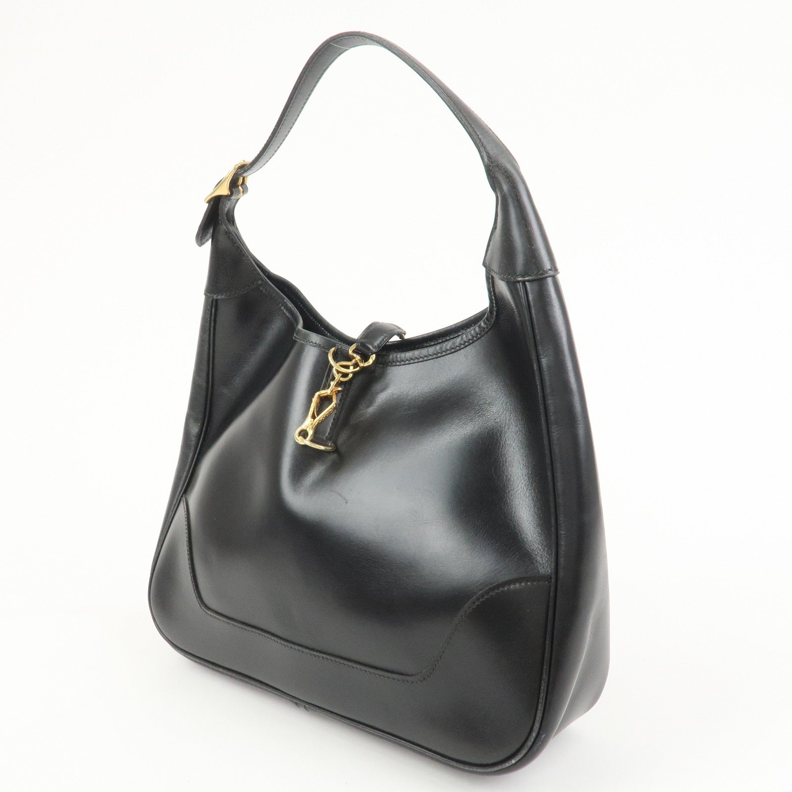 HERMES Trim 31 Courchevel Leather 〇J Stamped Shoulder Bag Balck