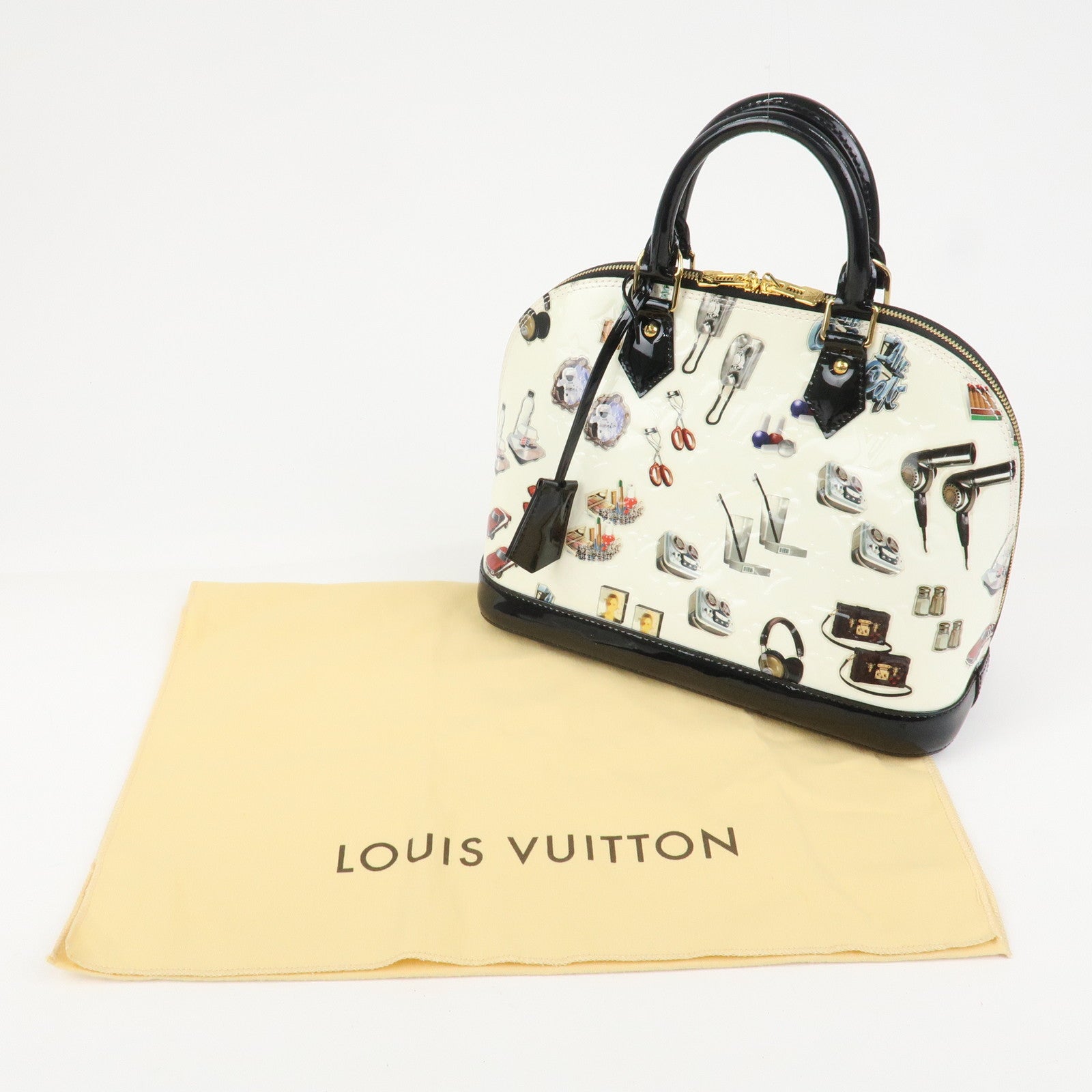 Louis Vuitton Monogram Vernis Sticker Alma PM Hand Bag M50466