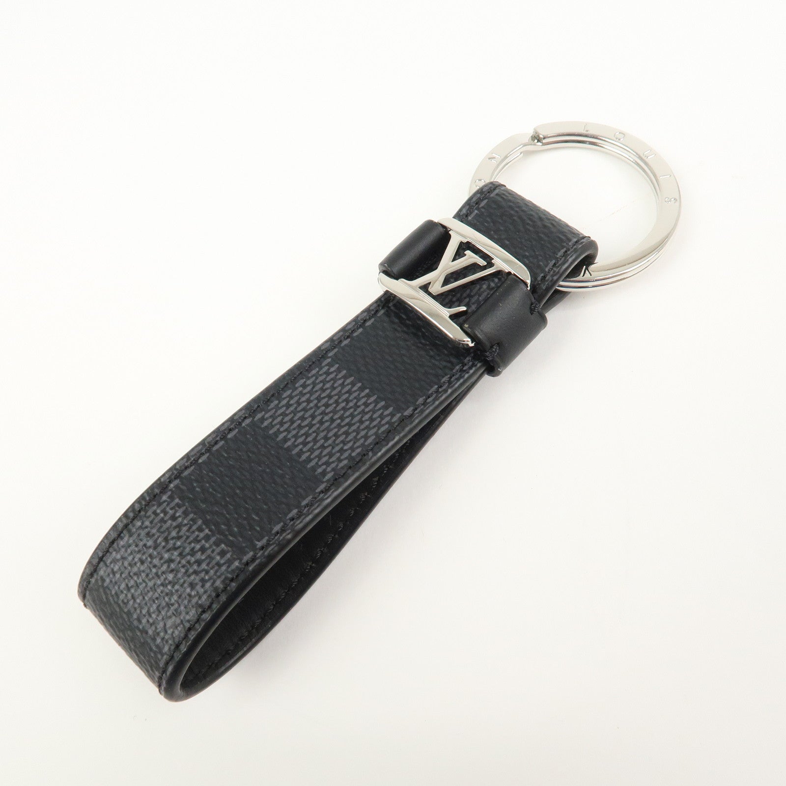 Louis Vuitton Damier Graphite Dragonne Key Chain Bag Charm M62706