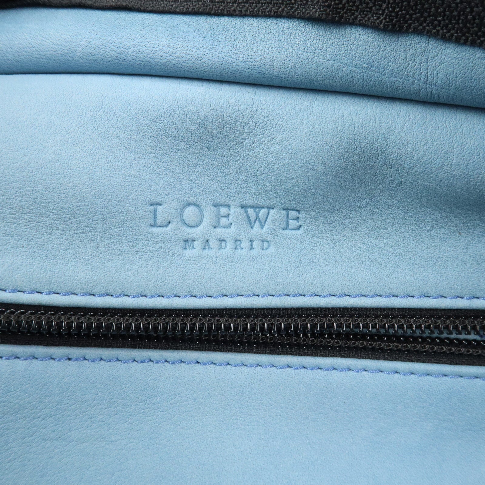 LOEWE Anagram Suede Leather Amazona 28 Hand Bag Blue