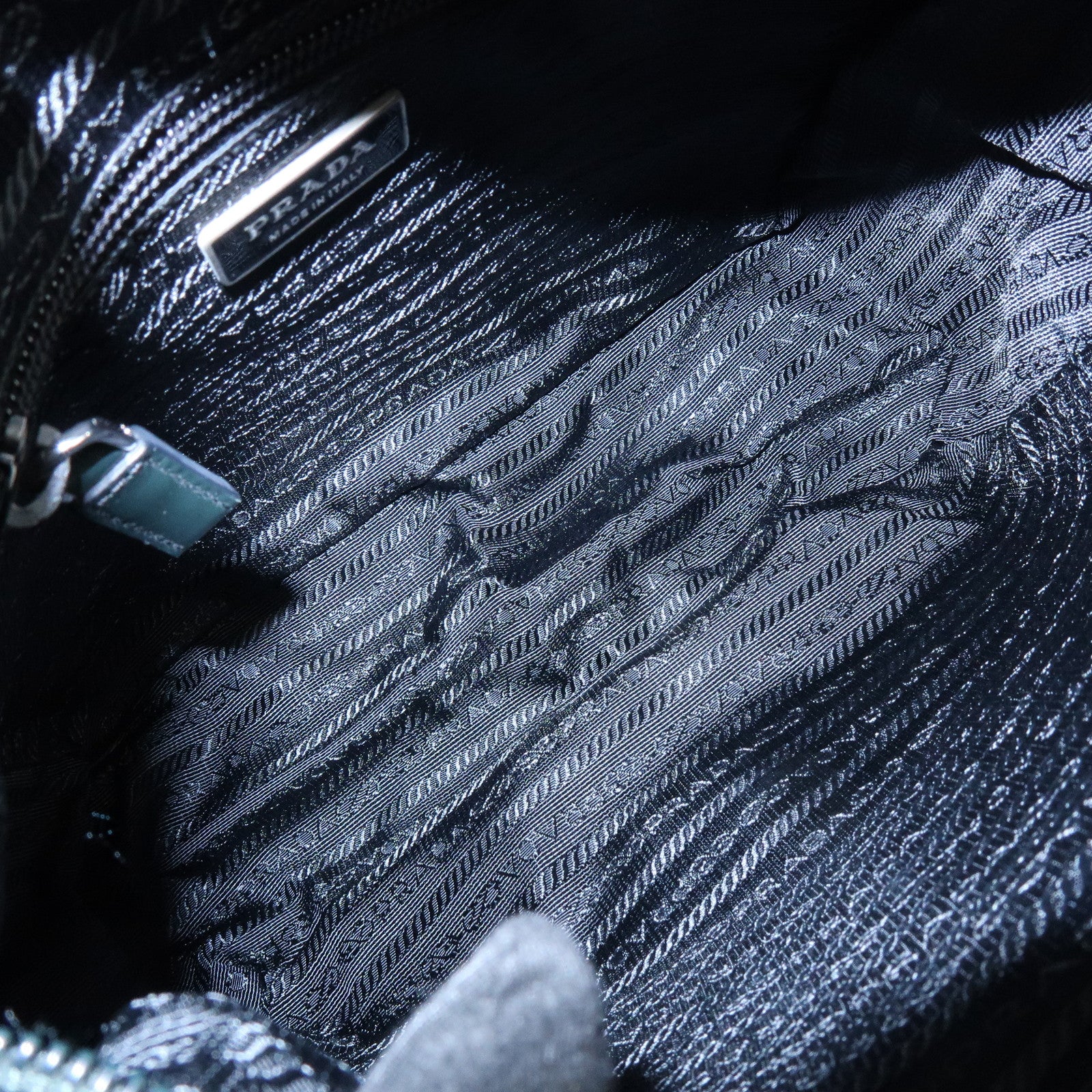 PRADA Triangle Logo Nylon Leather Shoulder Crossbody Bag Dark Brown