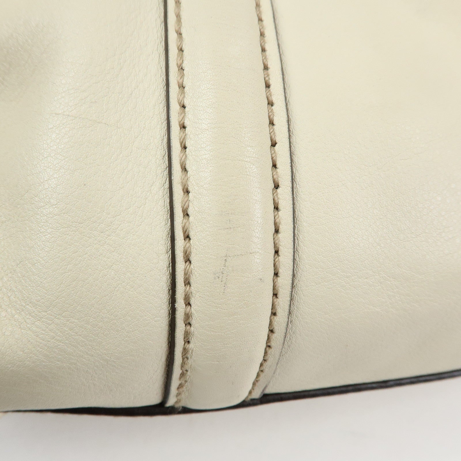 GUCCI Interlocking G Sherry Leather Boston Hand Bag Ivory 170009