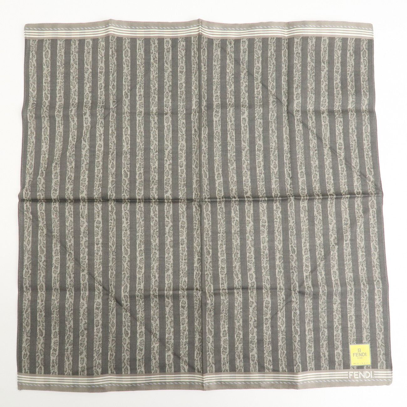 FENDI Set of 5 Cotton 100% Handkerchief Brown Black Navy Used