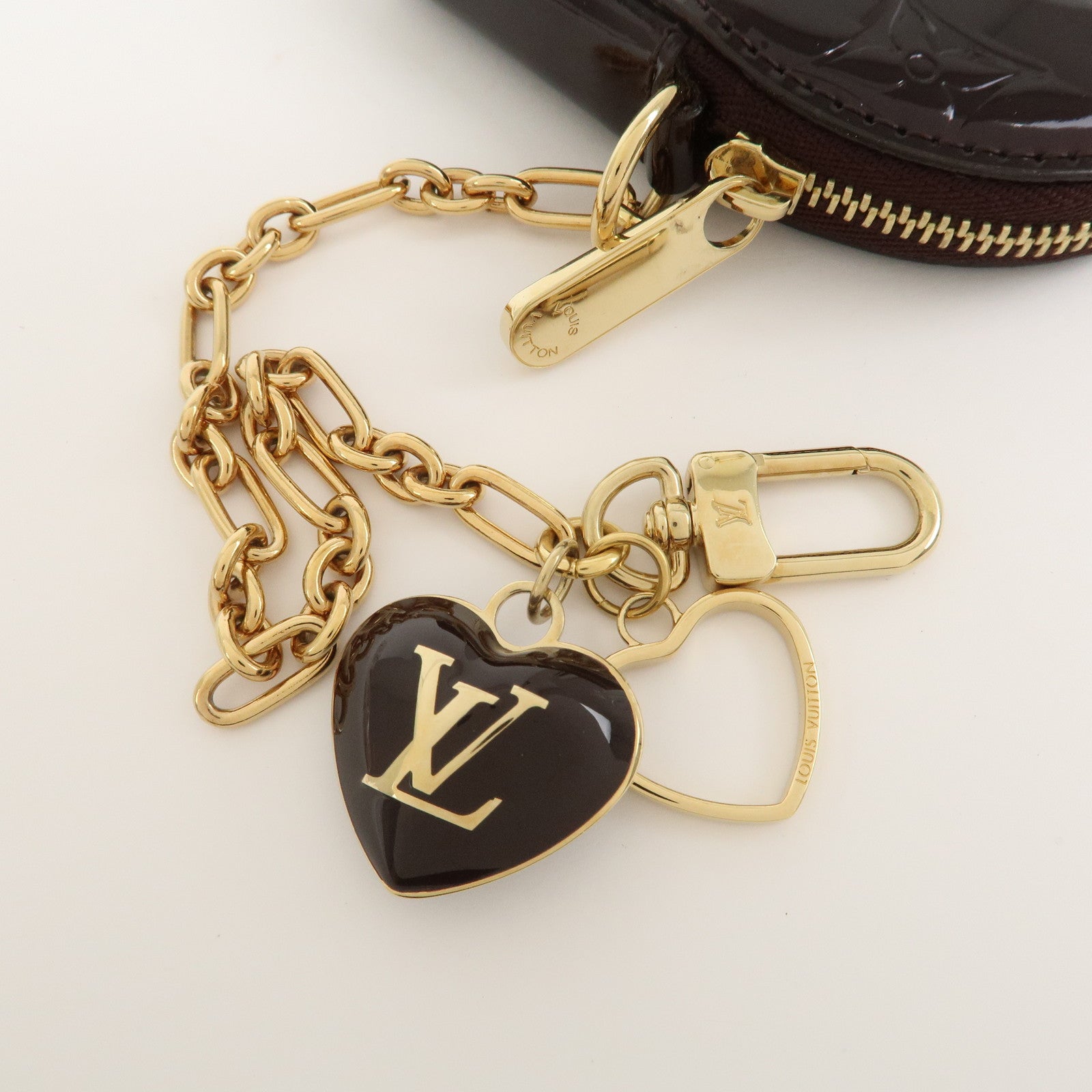 Louis Vuitton Monogram Vernis Porte Monnaie Coeur Amarante M93561