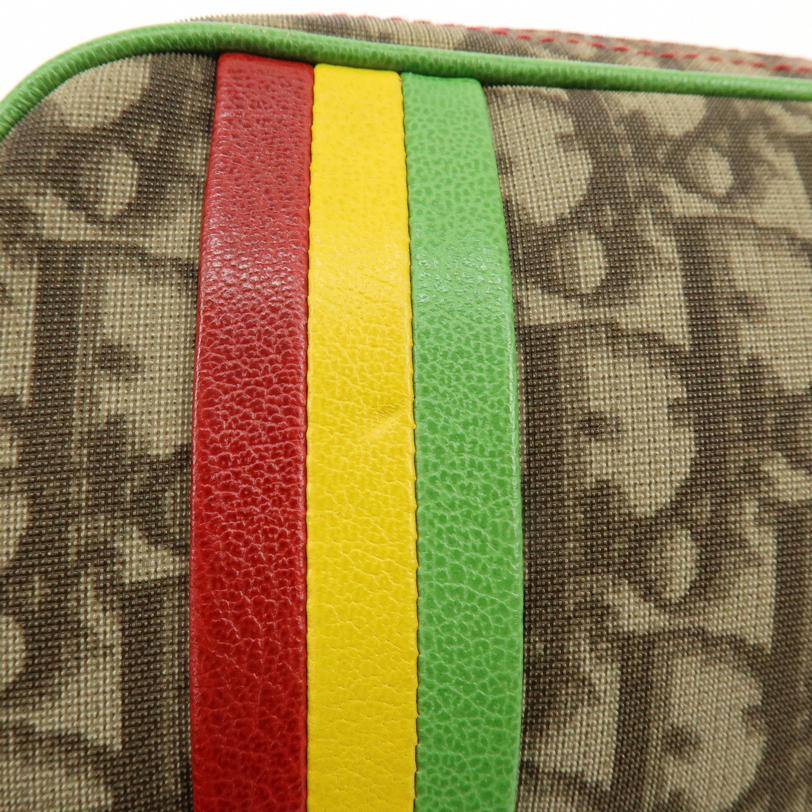 Christian Dior Trotter Rasta Mini Shoulder Bag Hand Bag Brown Red