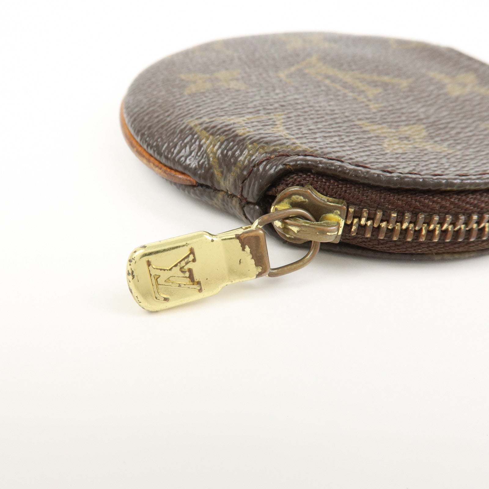 Louis Vuitton Monogram Porte Monnaie Rond Coin Case Brown M61926