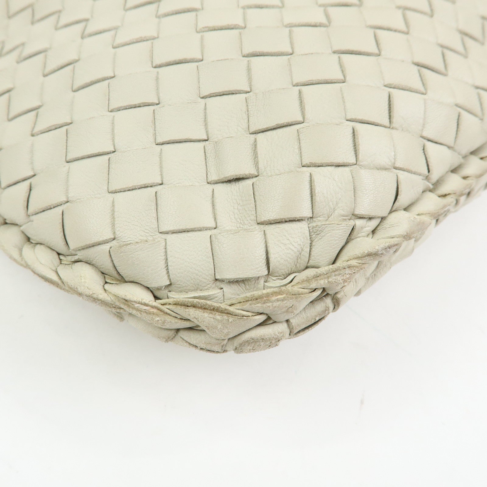 BOTTEGA VENETA Intrecciato Leather Shoulder Bag Hand Bag Ivory