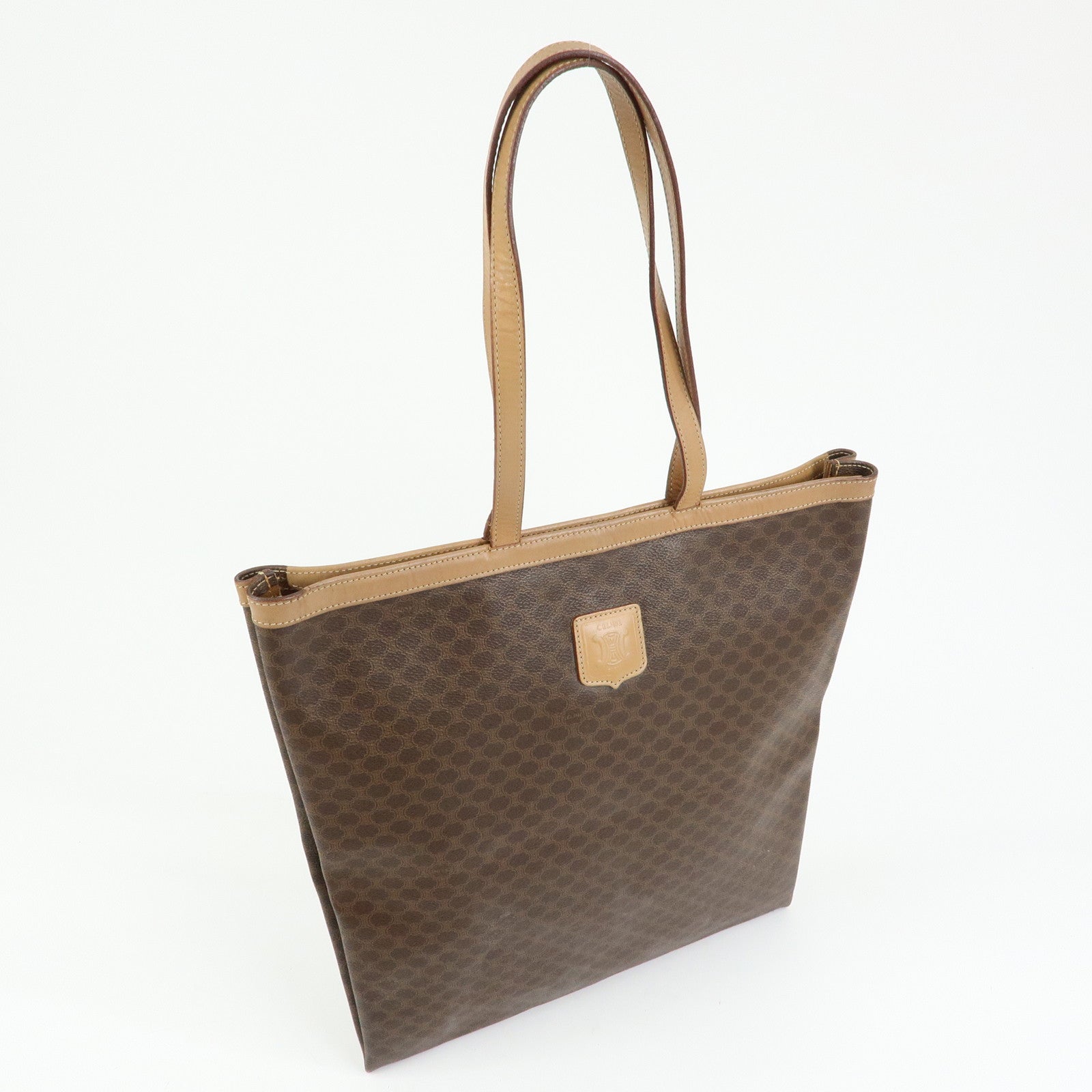 CELINE Macadam PVC Leather Tote Bag Shoulder Bag Brown