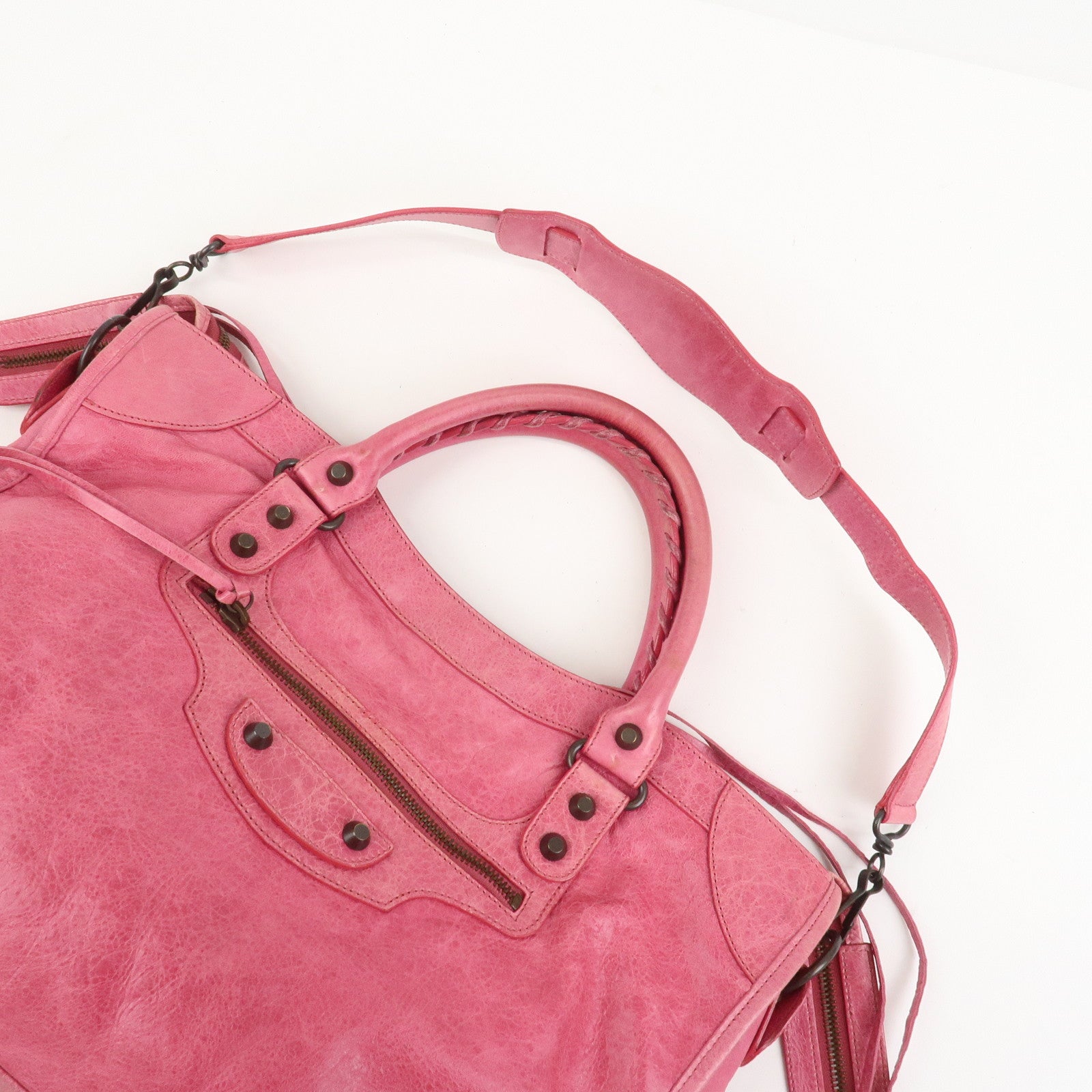 BALENCIAGA The City Leather 2Way Bag Hand Bag Shoulder Bag 115748