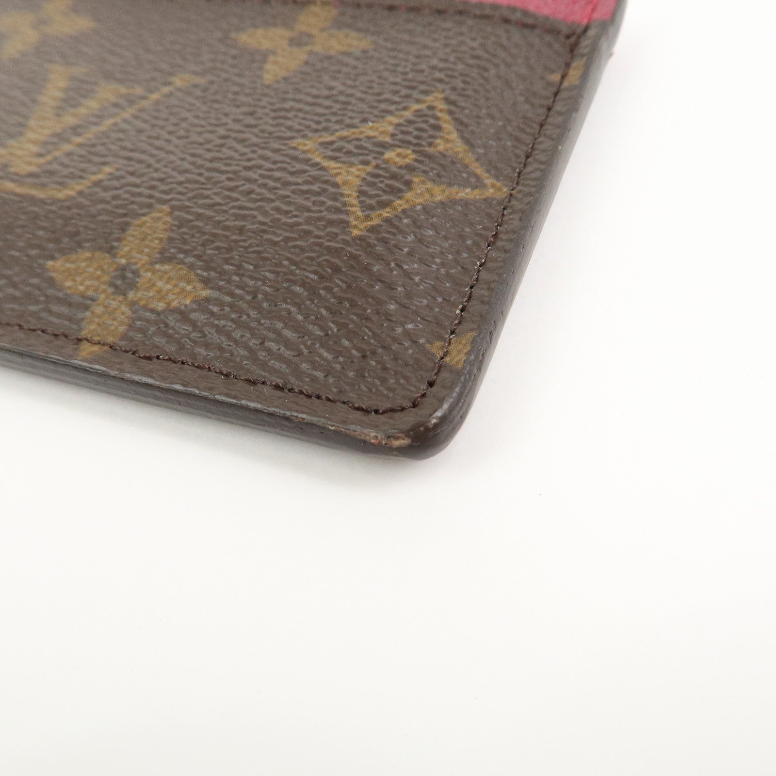 Louis Vuitton Monogram Porte Cartes Simple Card Case Fuchsia M60703