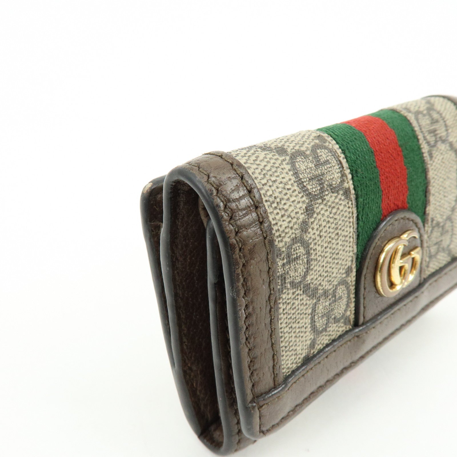 GUCCI Ophidia GG Supreme Leather Tri-Fold Compact Wallet 644334