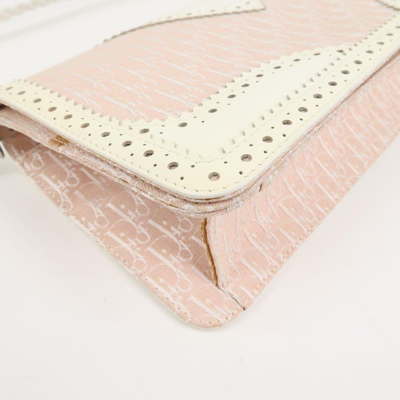 Christian Dior Trotter Canvas Leather Hand Bag Shoulder Bag Pink