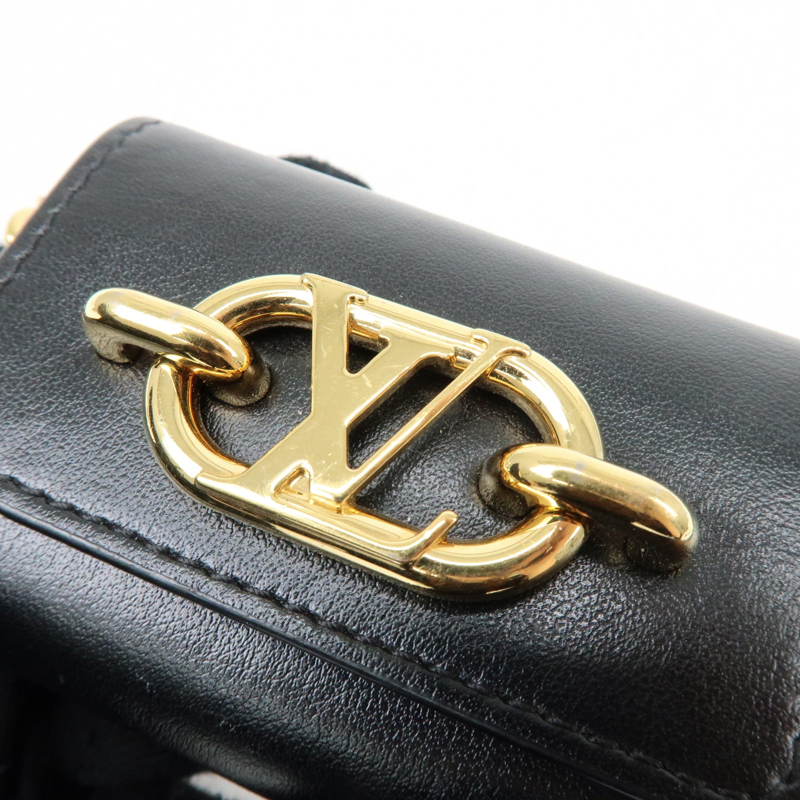 Louis Vuitton Leather Bijou Sac Earphone Case Pouch Noir M00829