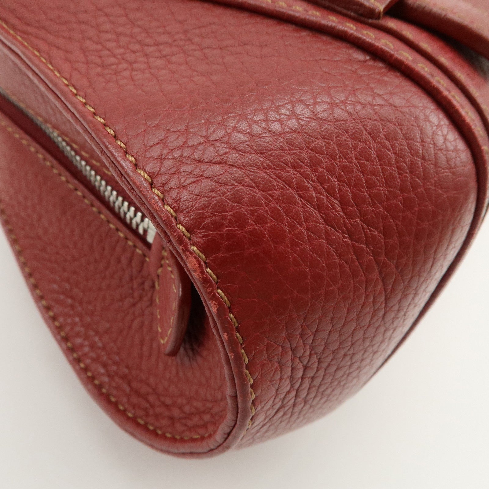 LOEWE Senda Leather Shoulder Bag Hand Bag Red