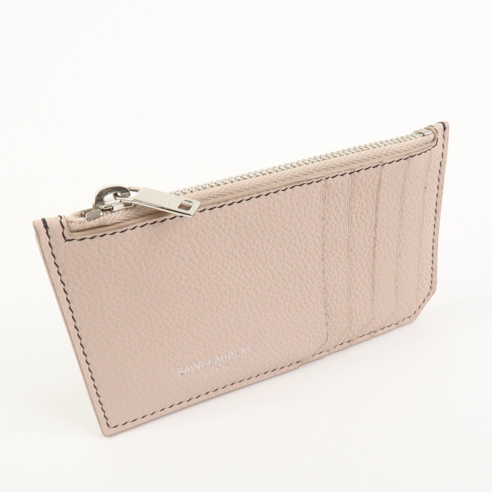 SAINT LAURENT PARIS Leather Card Case Card Holder Light Pink 458583