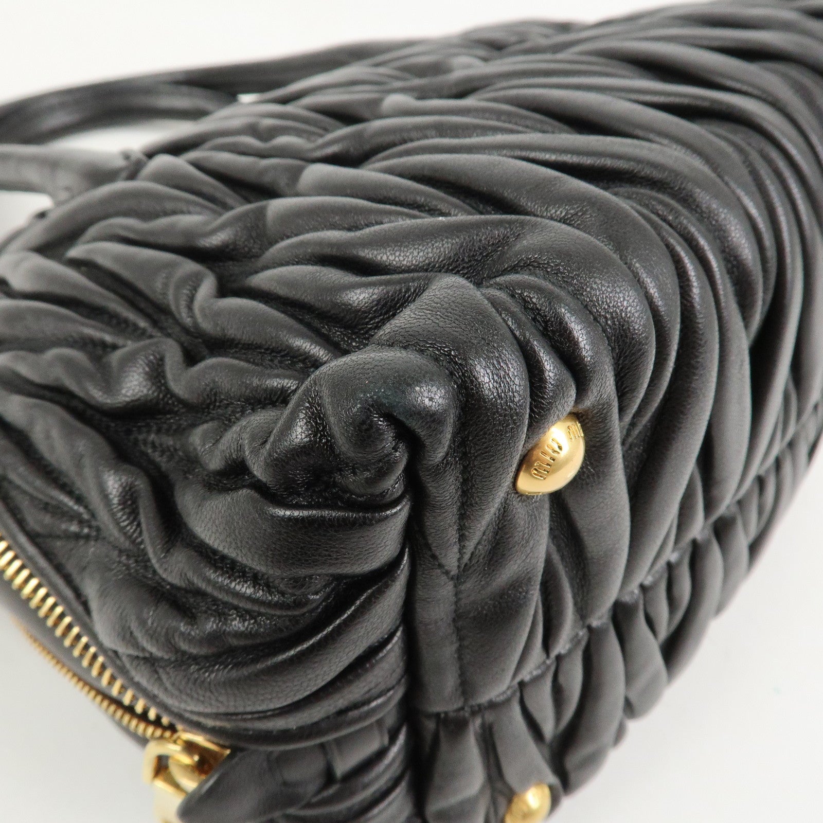 MIU MIU Matelasse Leather 2Way Bag Hand Bag Shoulder Bag 5BA003