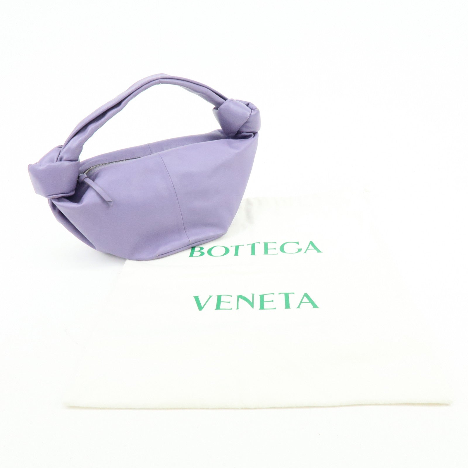 BOTTEGA VENETA Double Knot Leather Hand Bag Purple