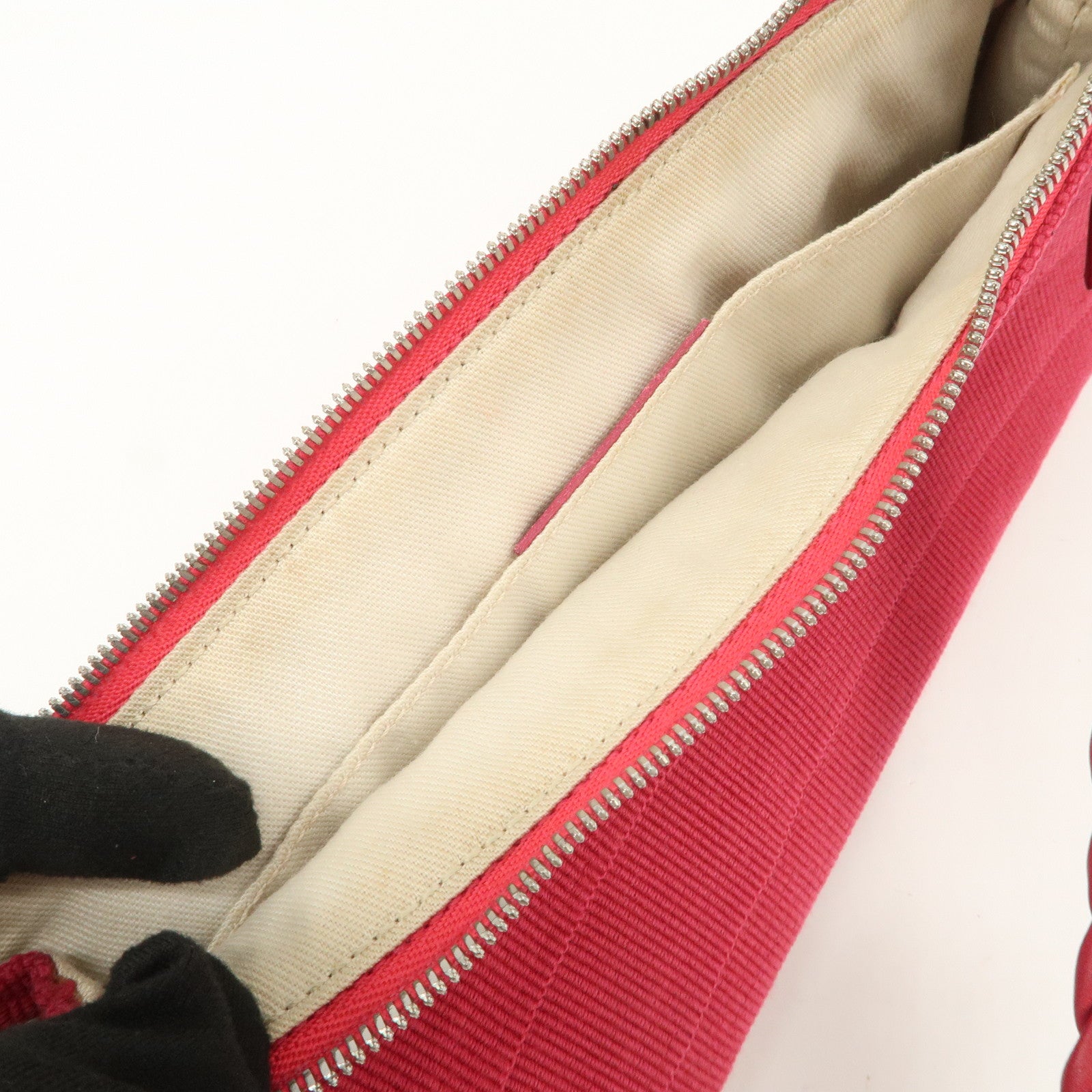 Ferragamo Logo Canvas Leather Shoulder Bag Hand Bag Pink