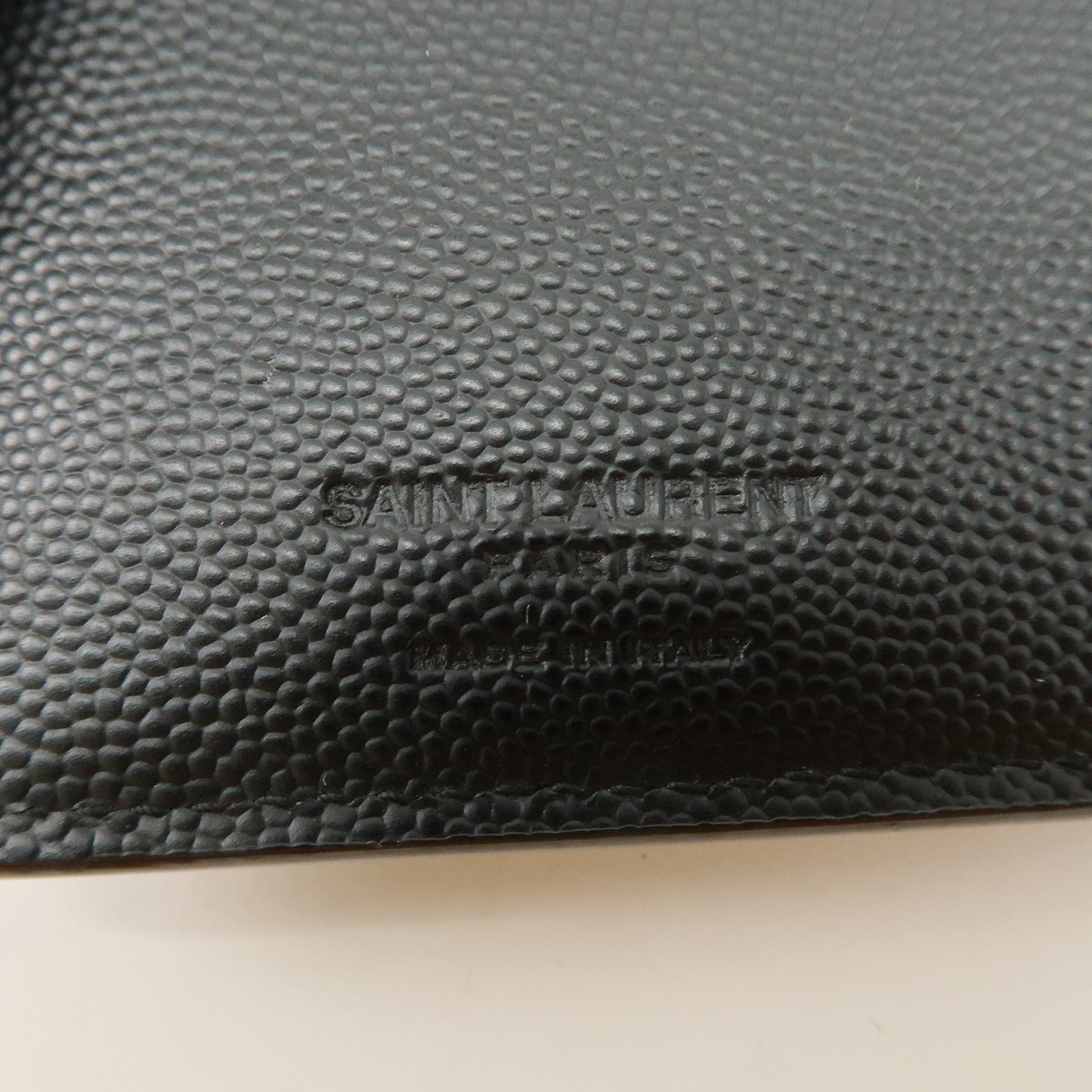 SAINT LAURENT PARIS Leather Bi-fold Long Wallet Black 396308