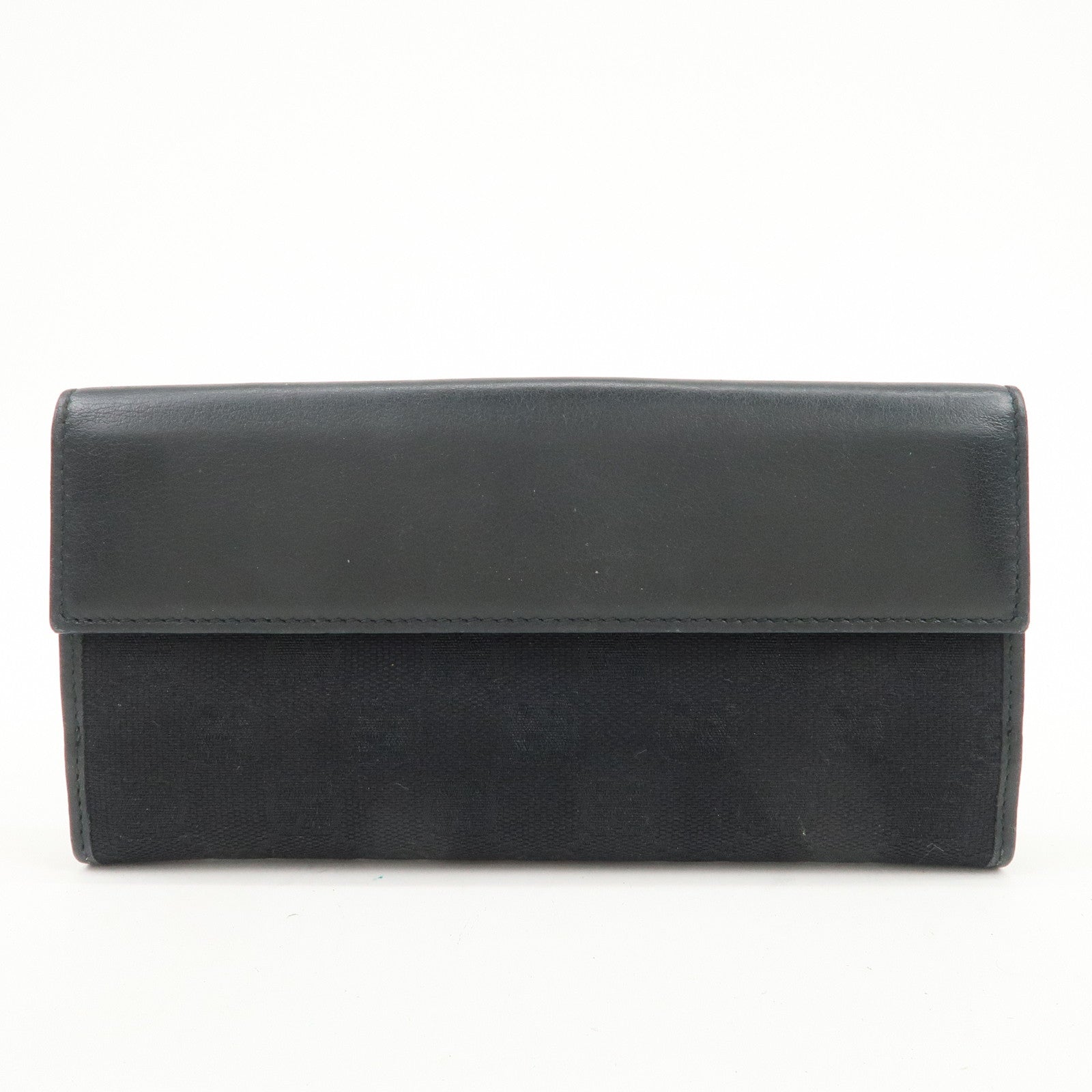 GUCCI Lovely Heart GG Monogram Canvas Leather Long Wallet 203550