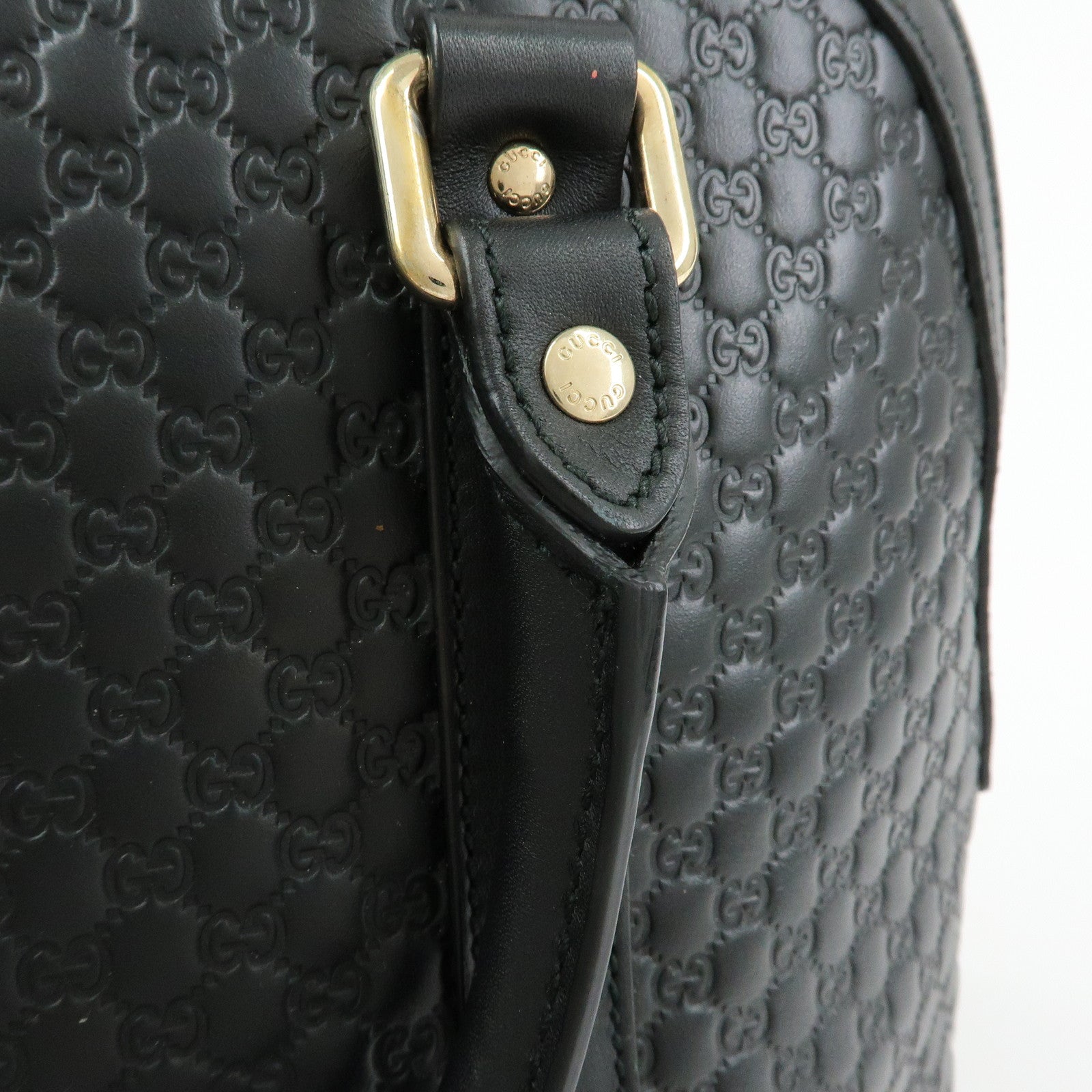 GUCCI Microguccissima Leather 2WAY Bag Hand Bag Black 449663