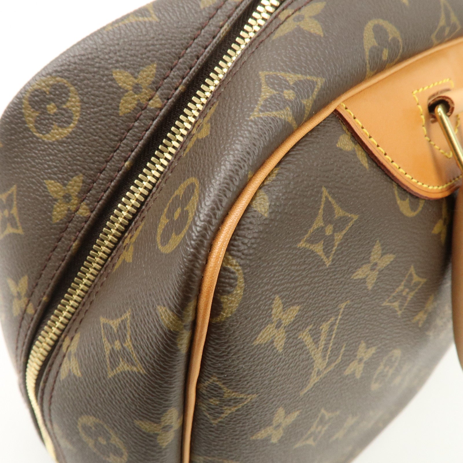 Louis Vuitton Monogram Deauville Hand Bag Brown M47270 Used