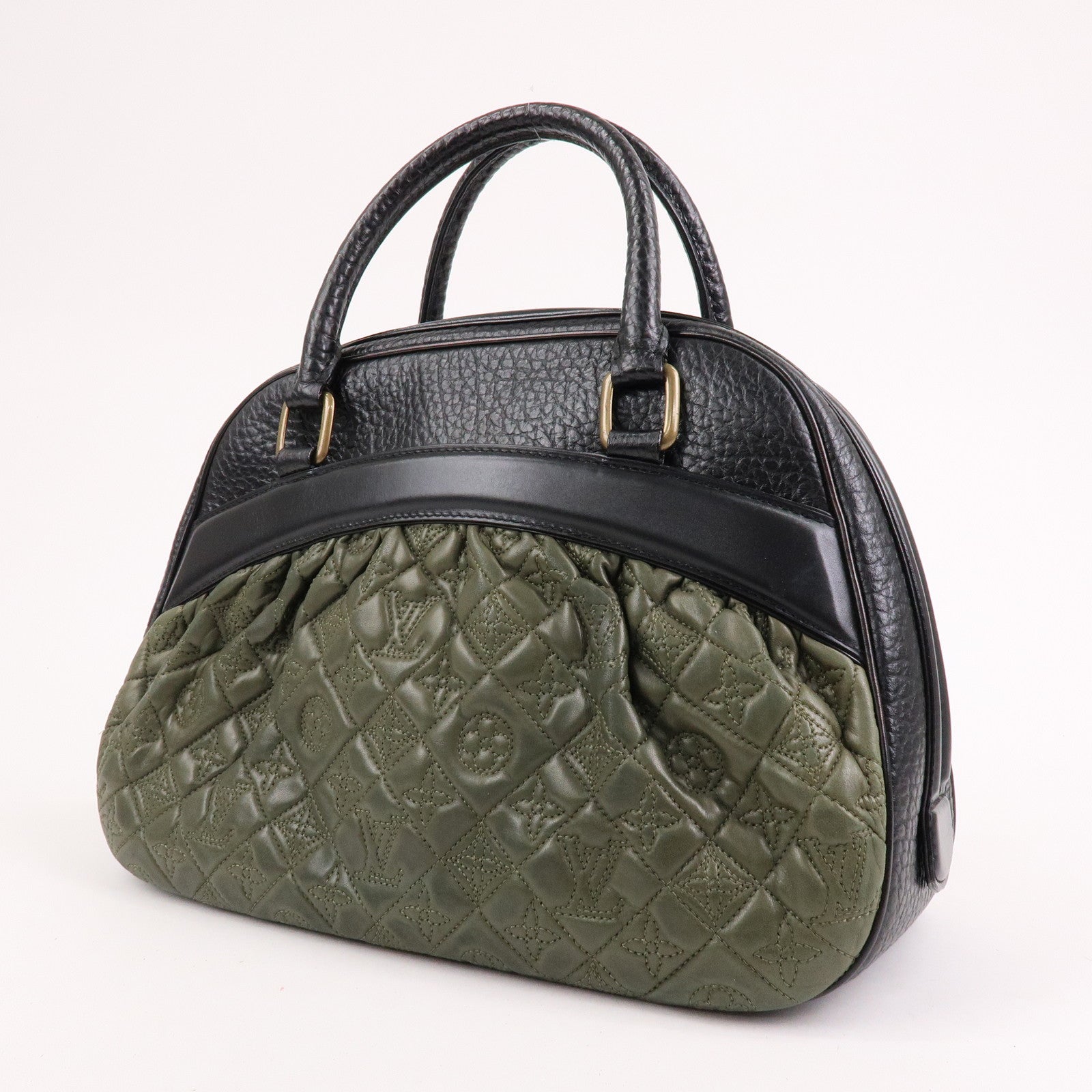 Louis Vuitton Monogram Vienna Mitsy Lamb Skin Hand Bag Khaki M95103