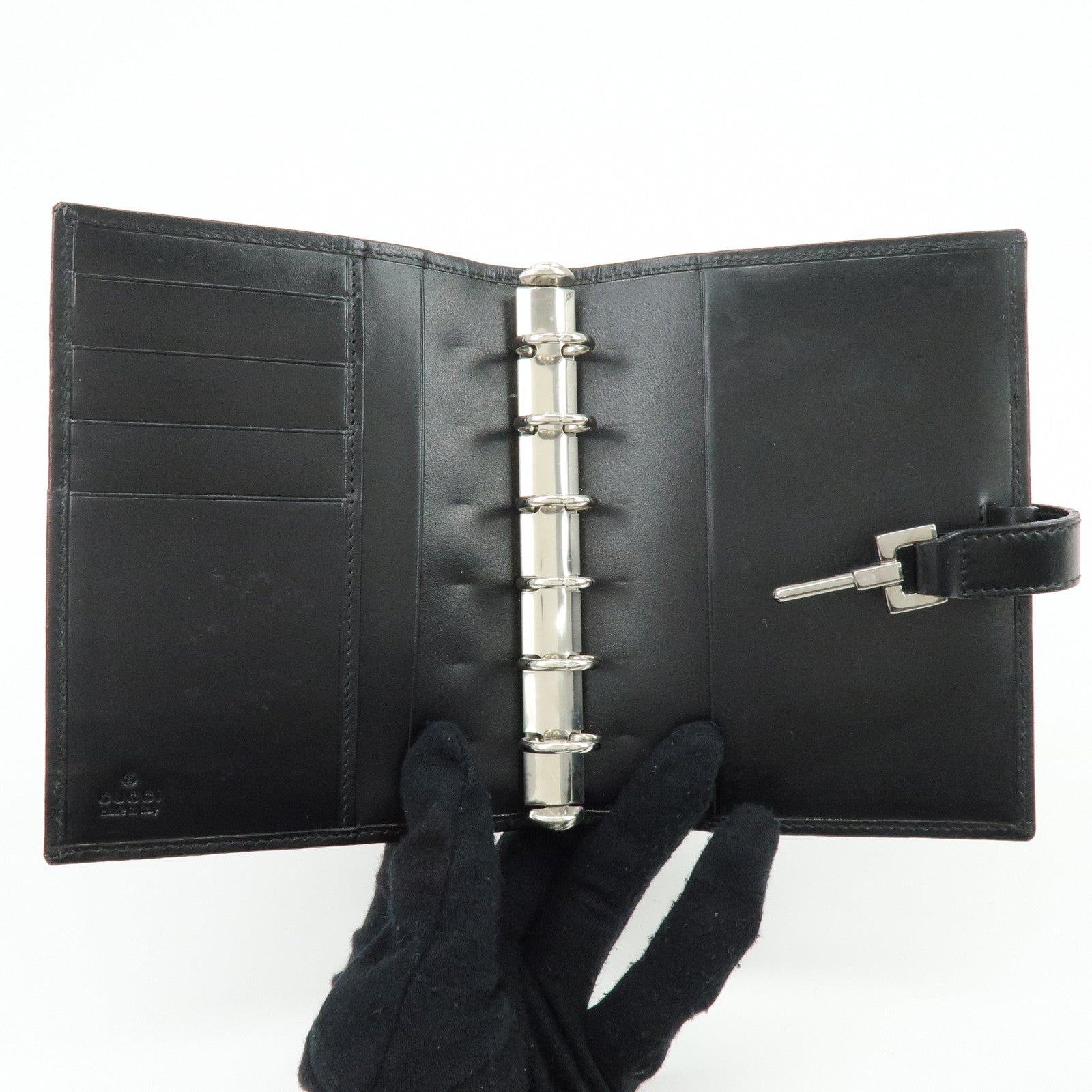GUCCI Jackie GG Canvas Leather Agenda Planner Cover 29966.1147