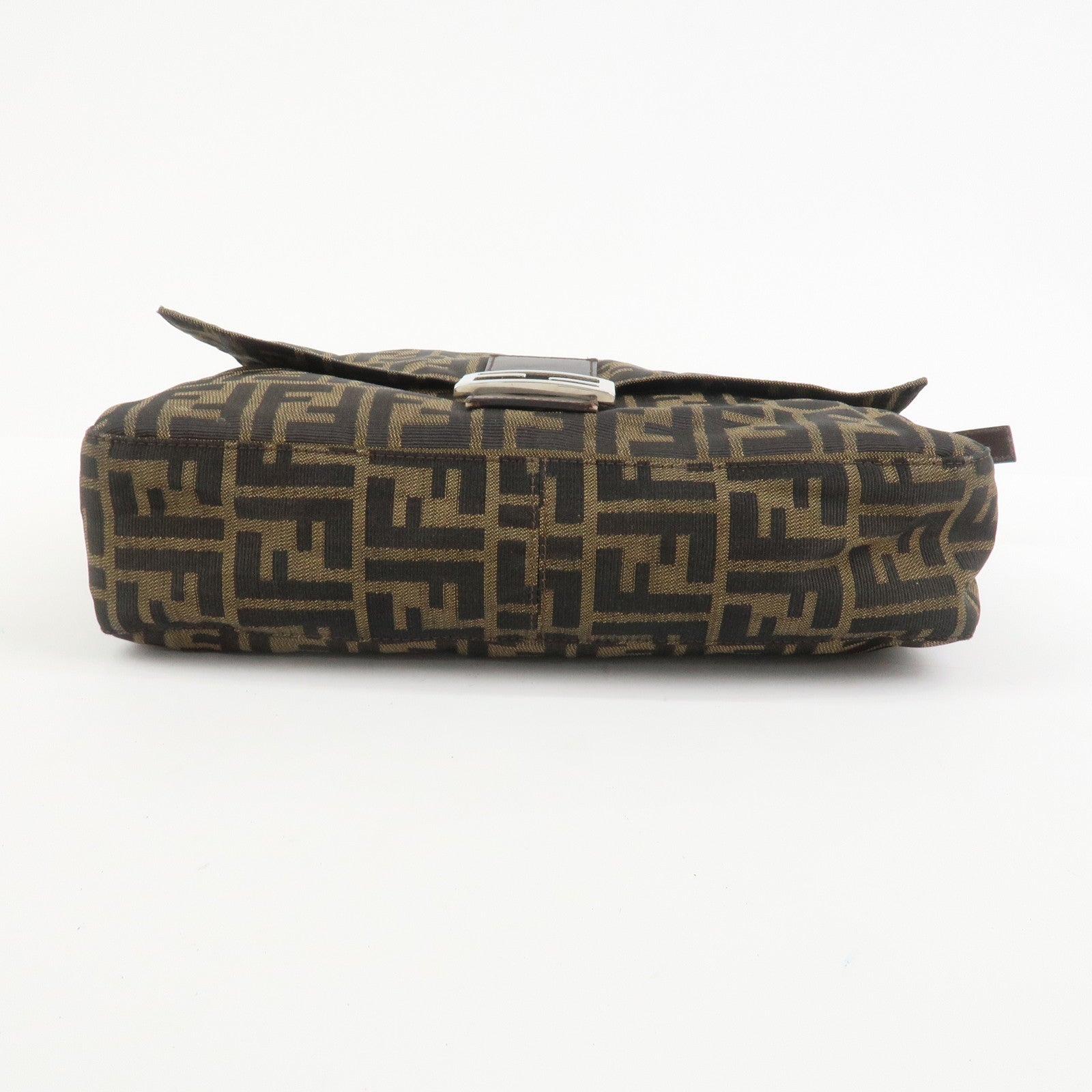 FENDI Zucca Canvas Leather Shoulder Bag Crossbody Bag Brown 26695